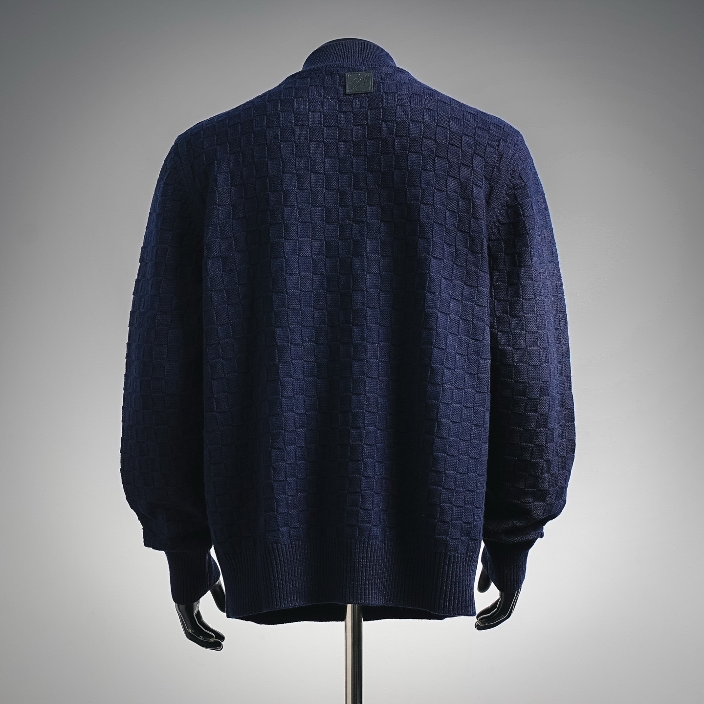 Louis checkerboard half-zip sweate