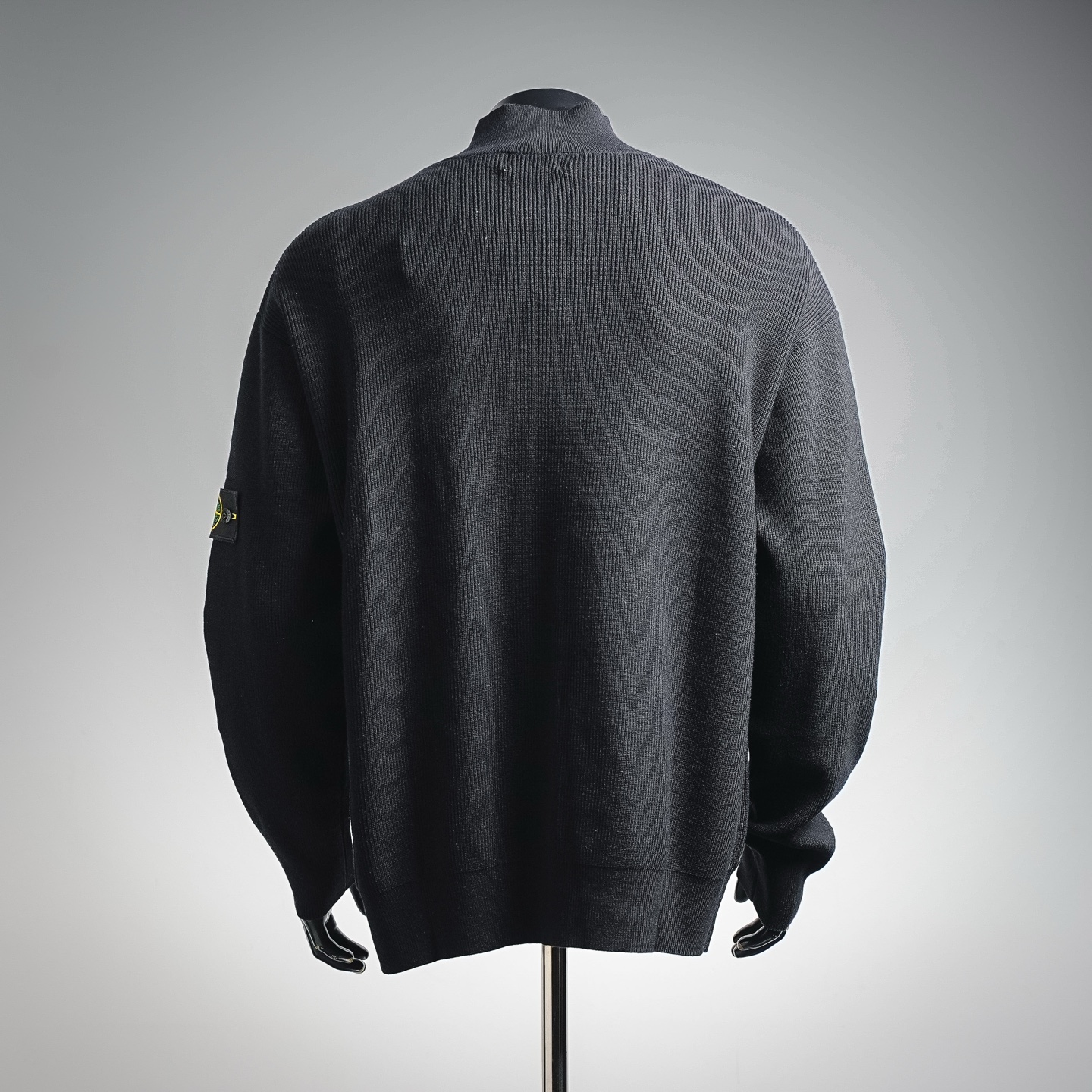 Stone zip-up sweater coat