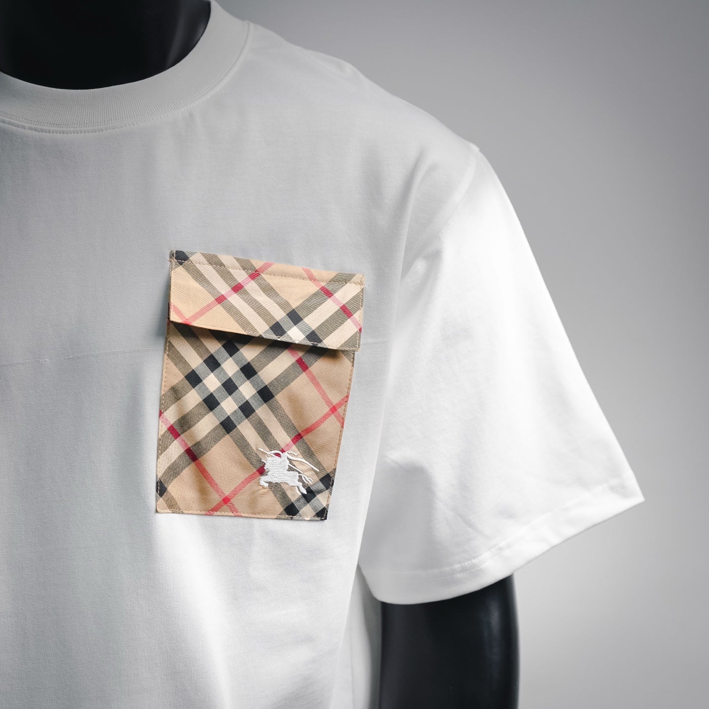 Bur plaid embroidered t-shirt
