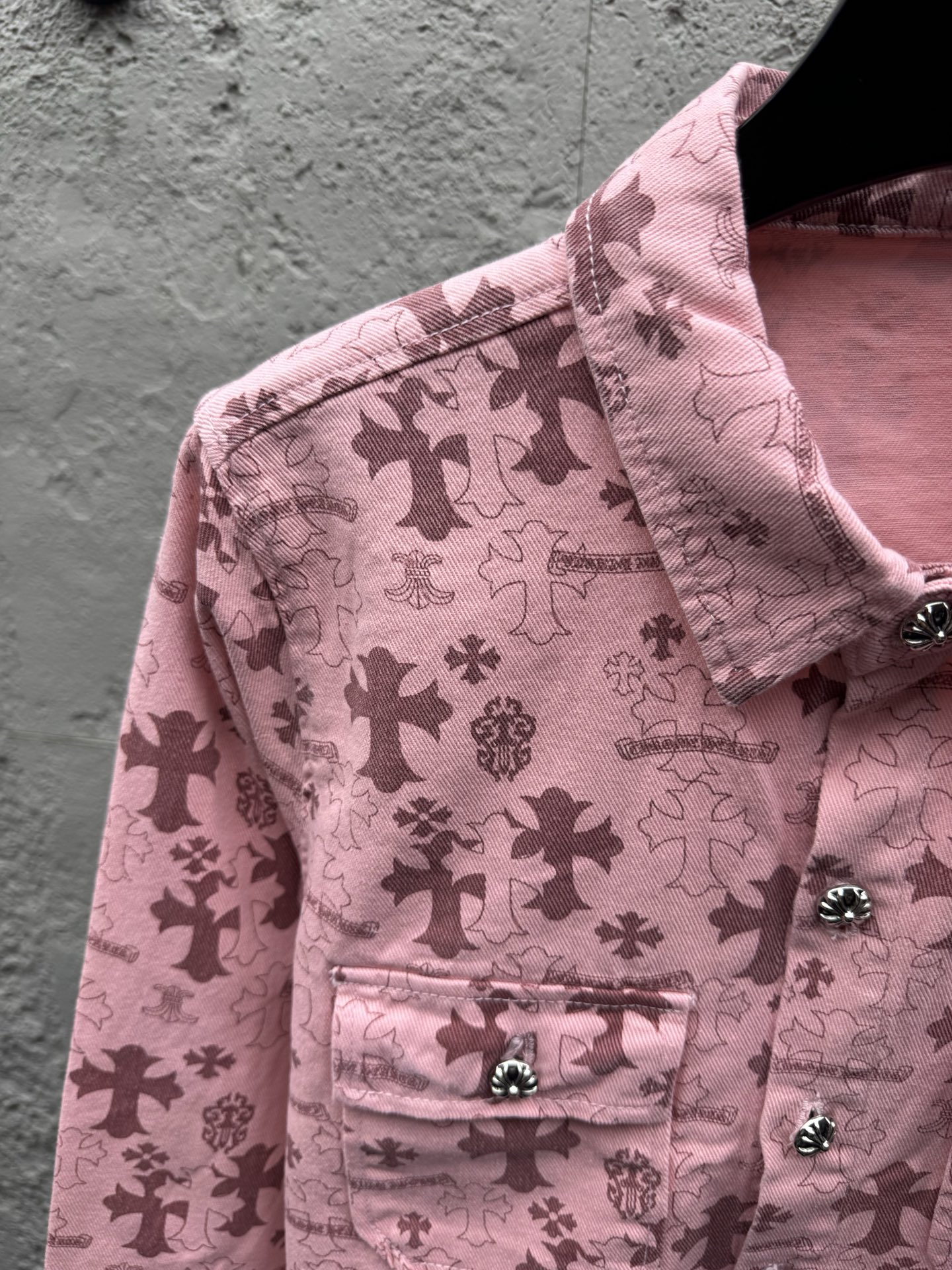 Chrome all-over denim shirts