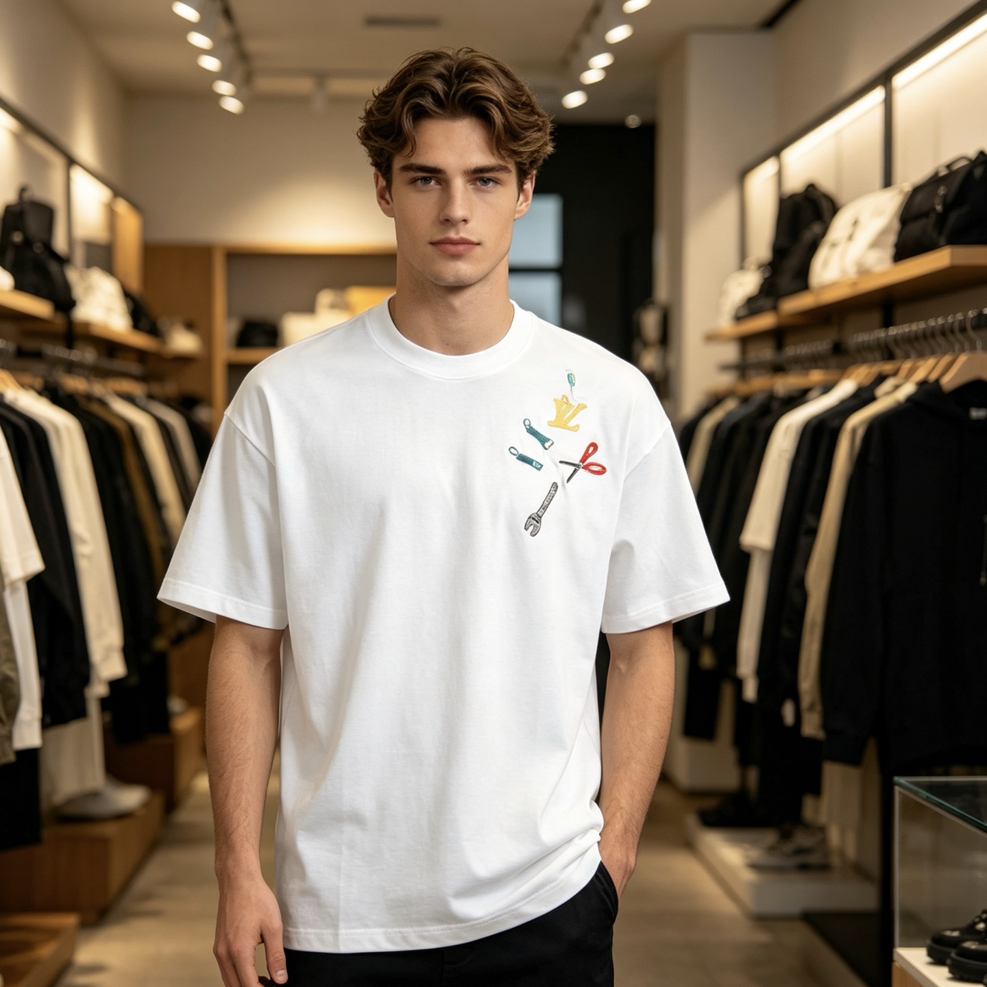 Louis tool embroidered t-shirt