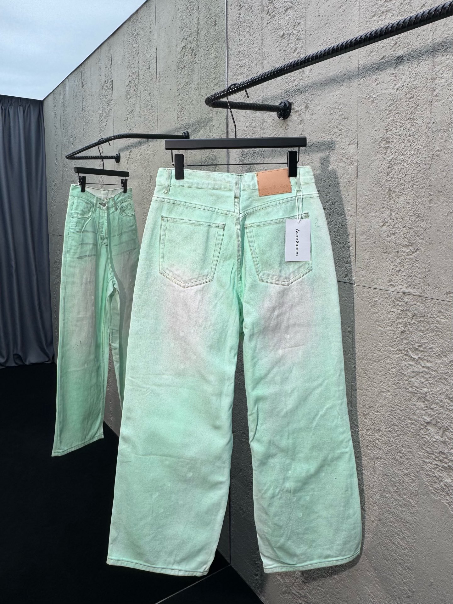 Acne washed wide-leg jeans