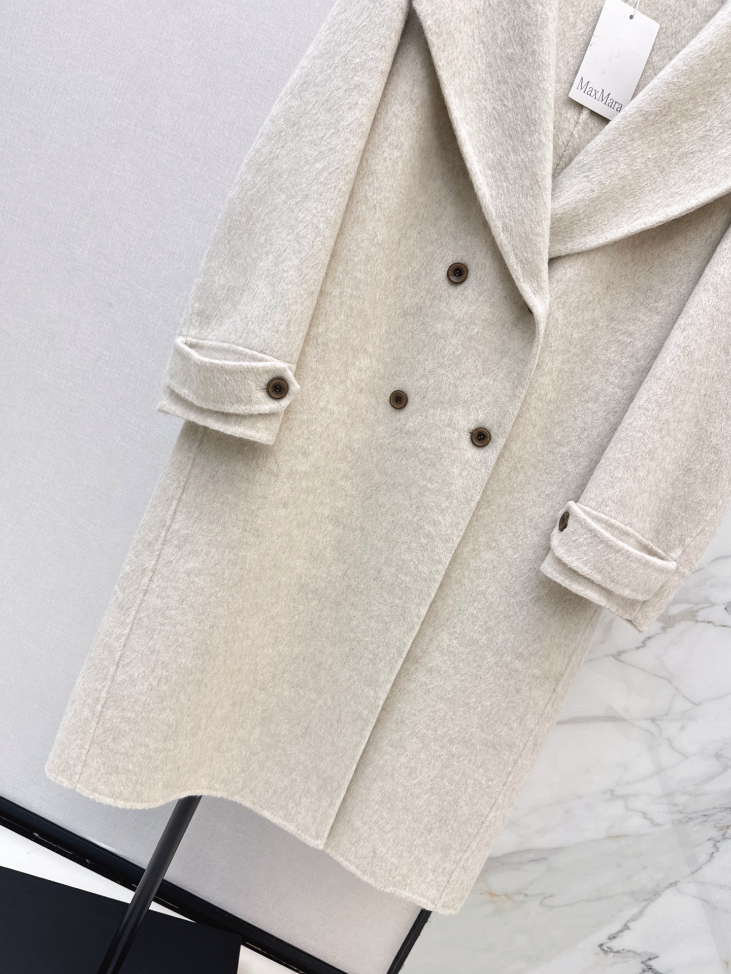 Max 26fw knit hooded woolen overcoats