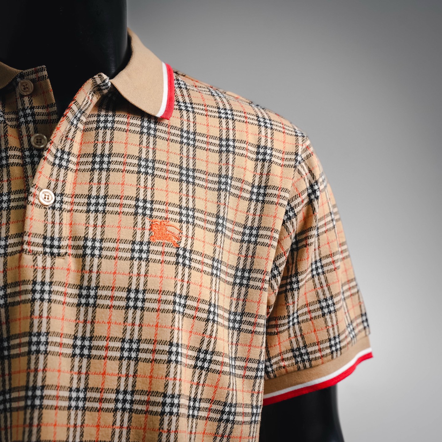 Bur embroidered plaid Polo