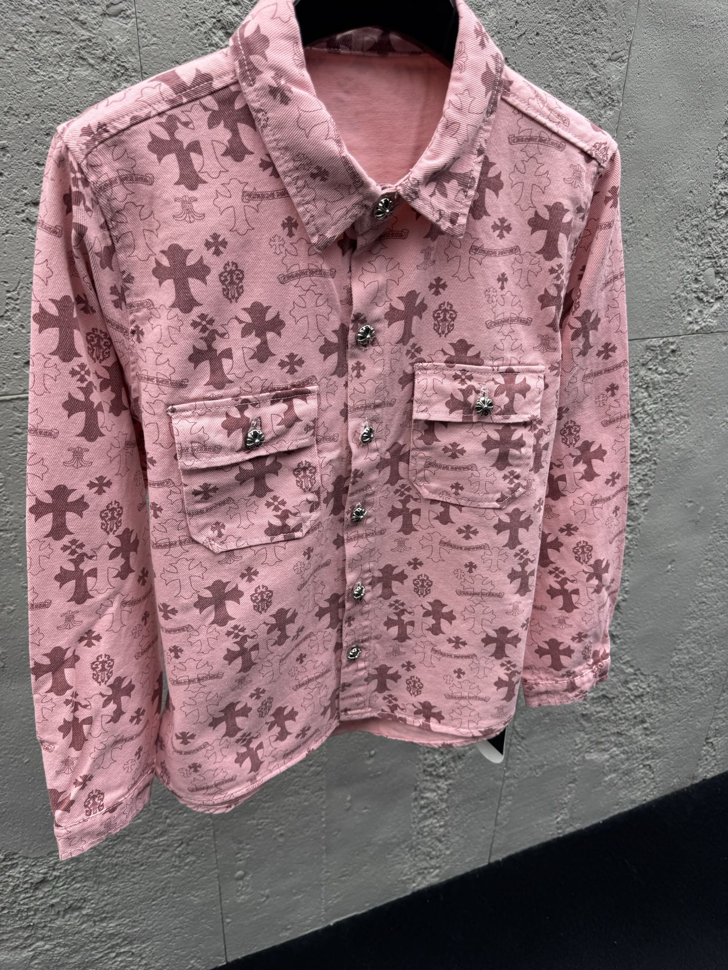 Chrome all-over denim shirts