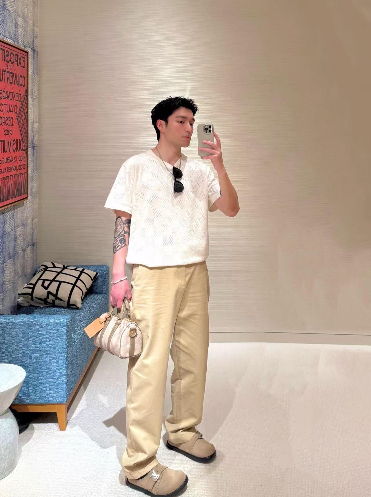 Louis checkerboard knit t-shirt