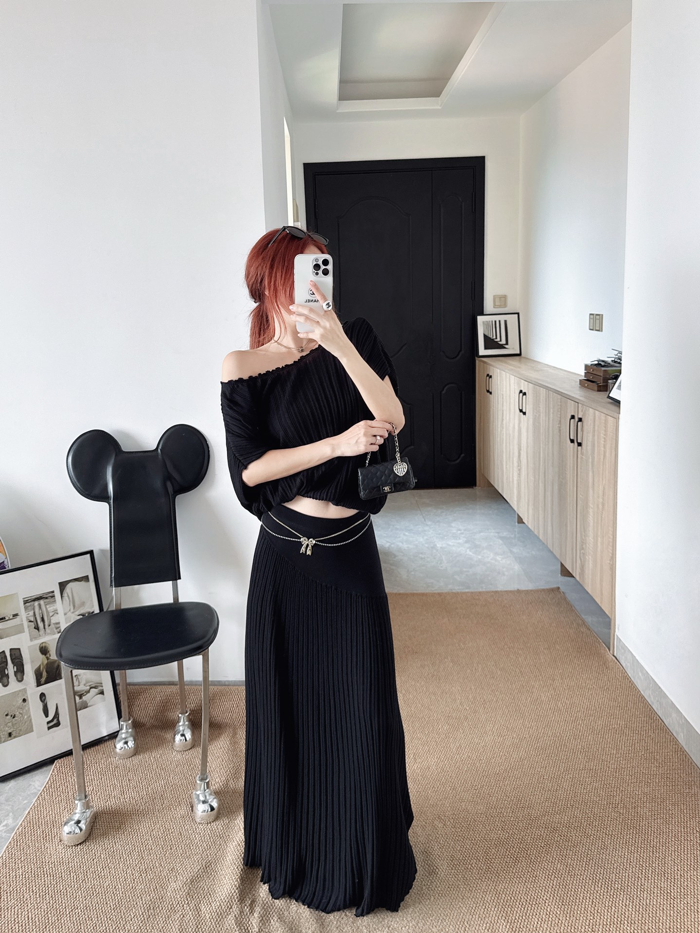 Brun 26ss knit cape knitwear skirt sets