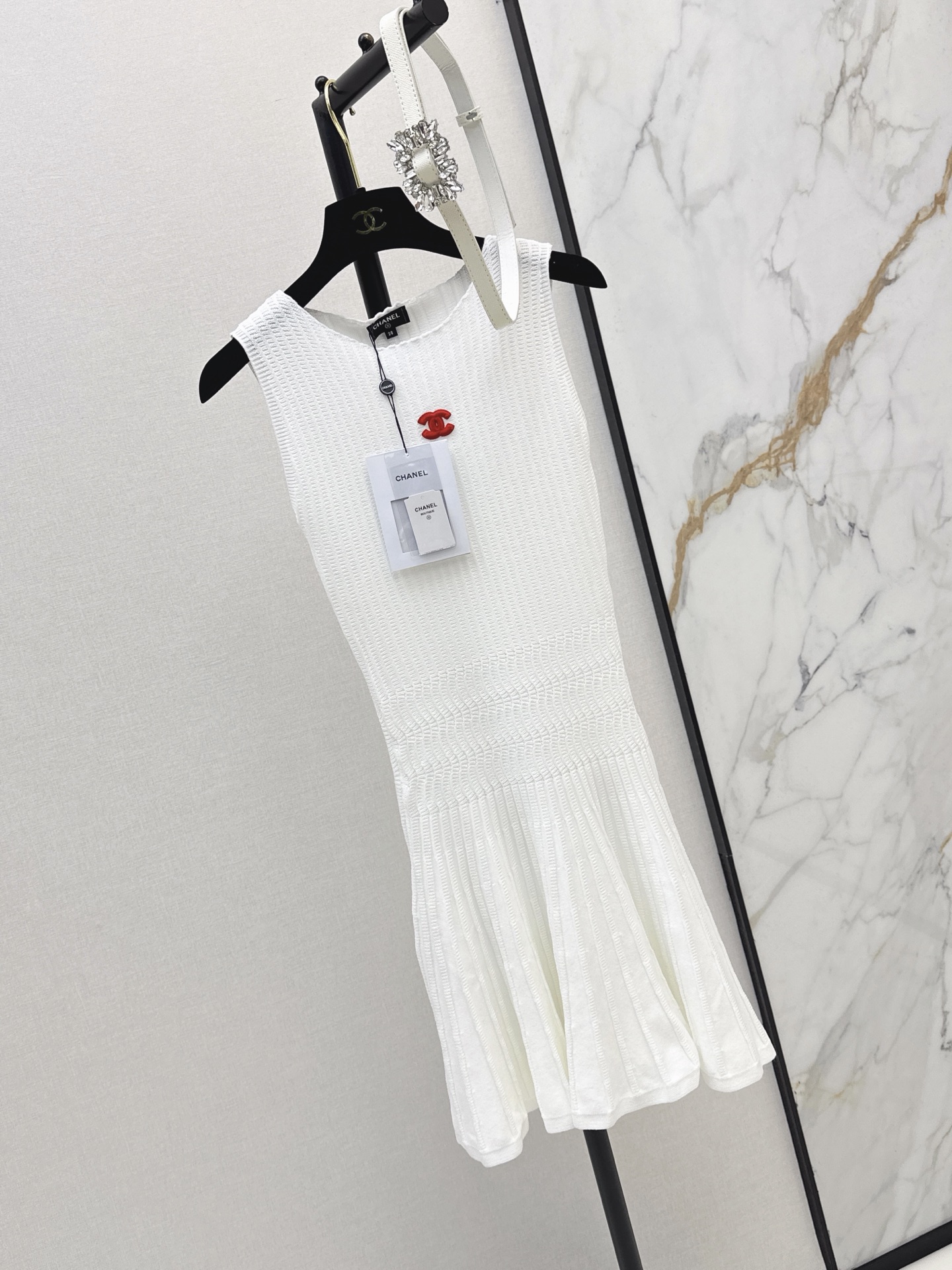 Chan 26ss sleeveless knit dress