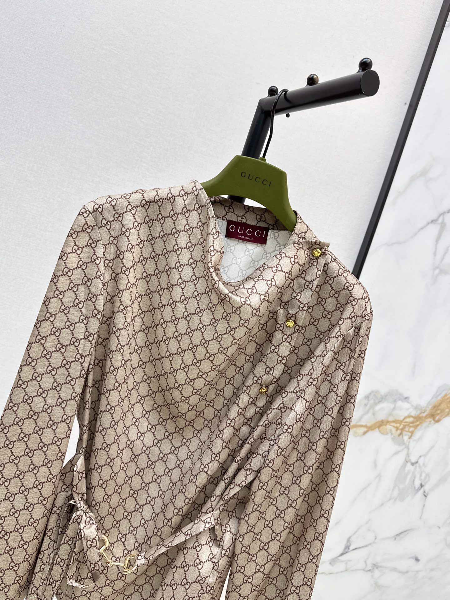 Guc 26fw print belted shirt