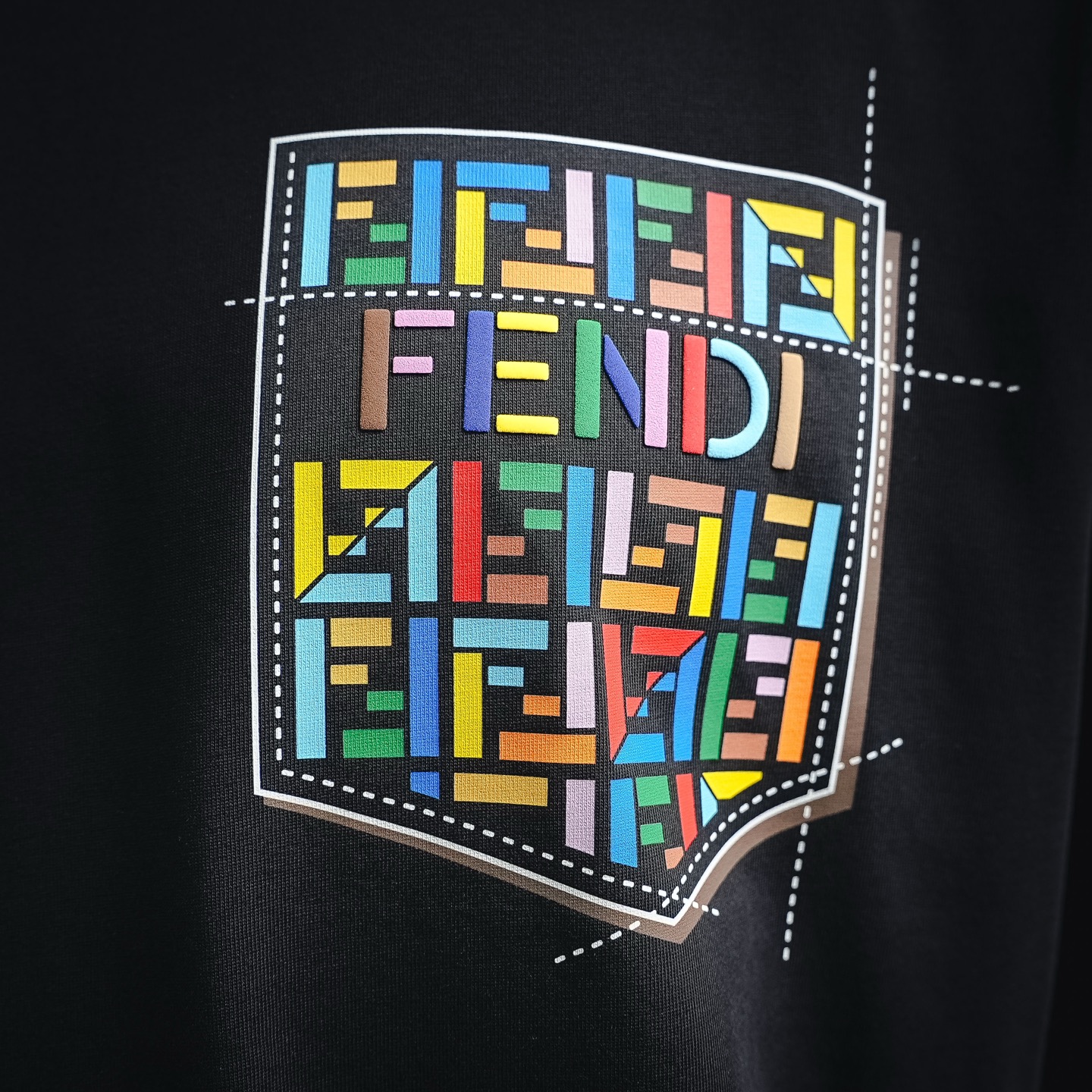 Fend pocket printed t-shirt