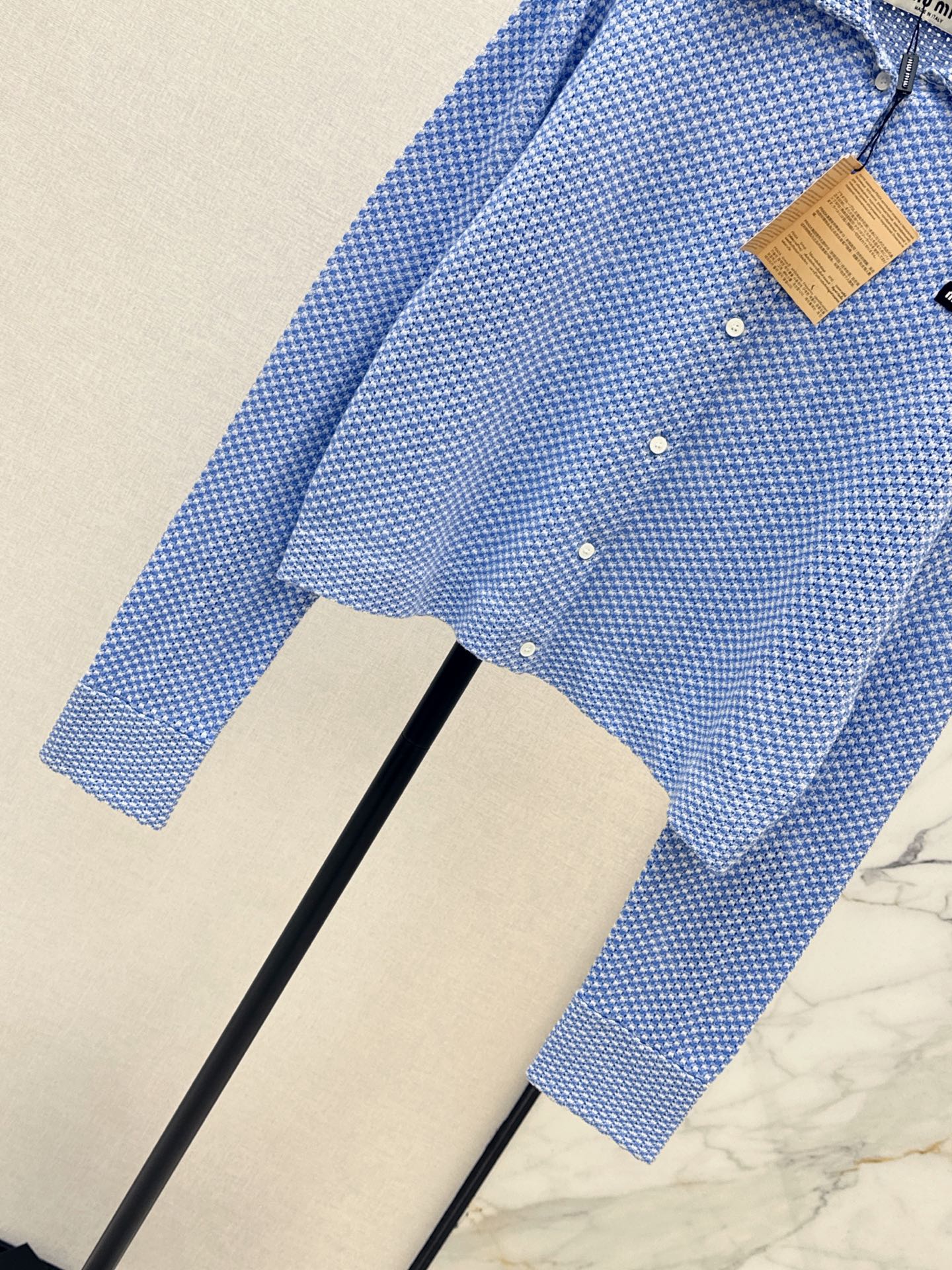 Miu 26fw check cardigan jacket
