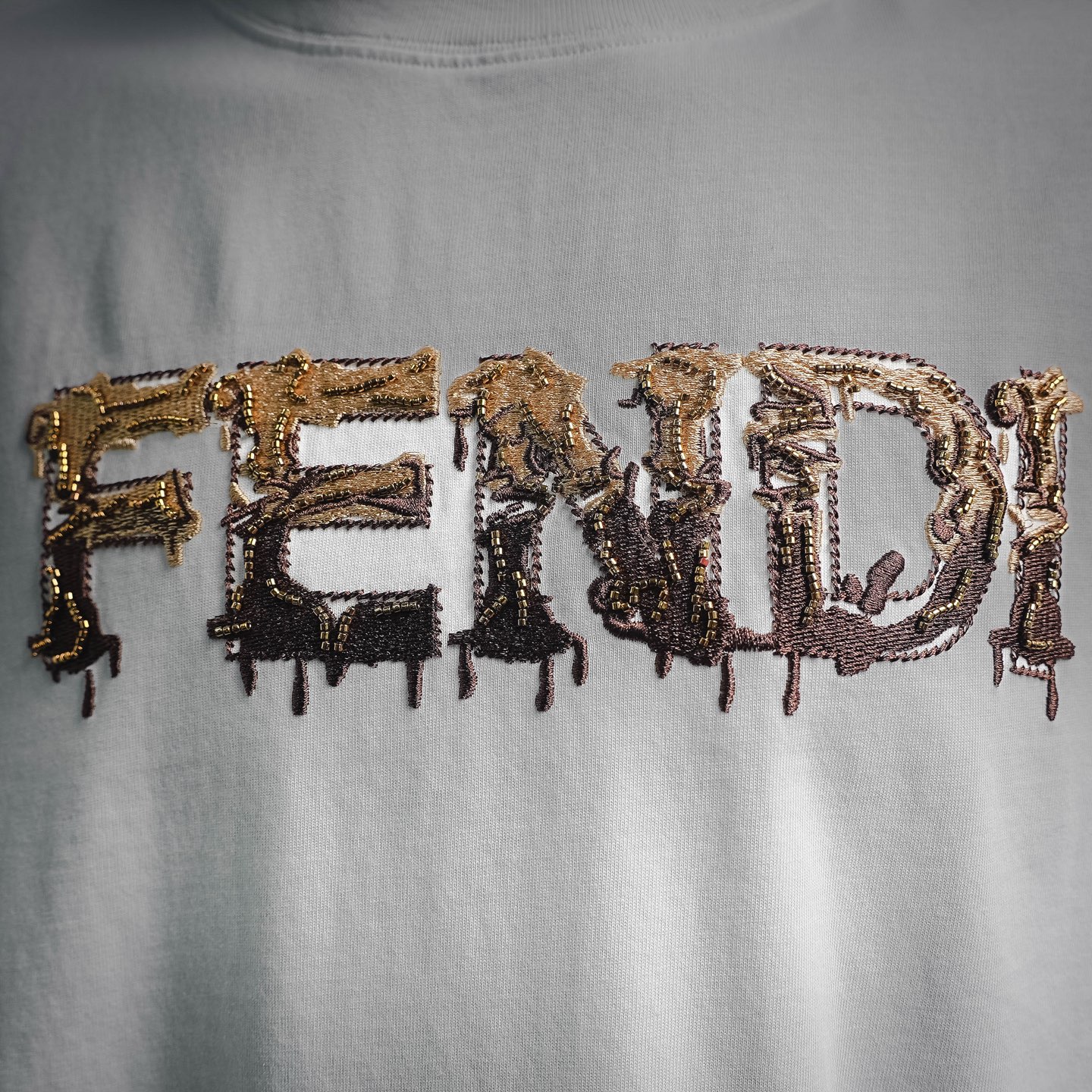 Fend letter embroidered t-shirt