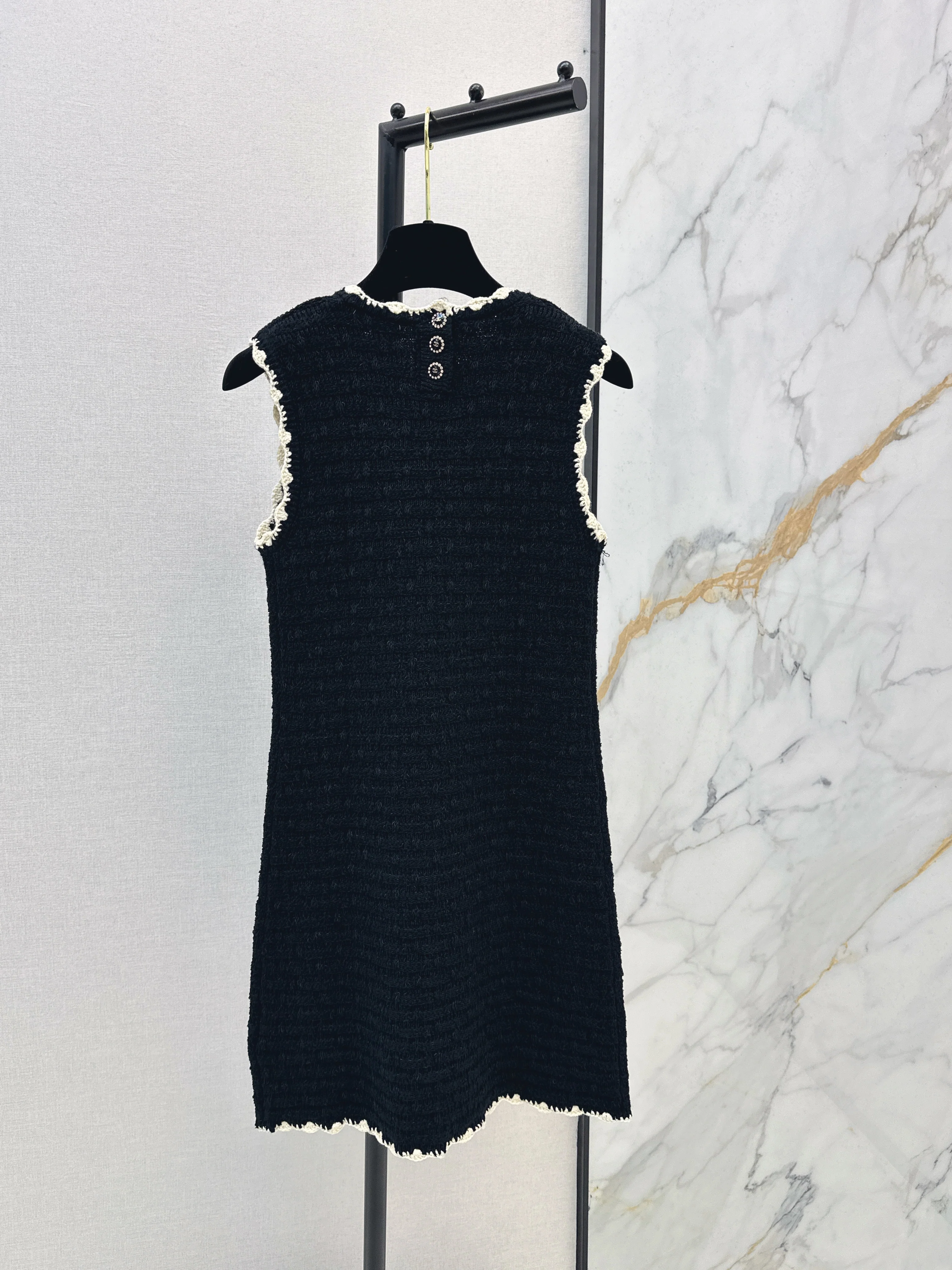 Chan 26ss woven knitted sleeveless dress