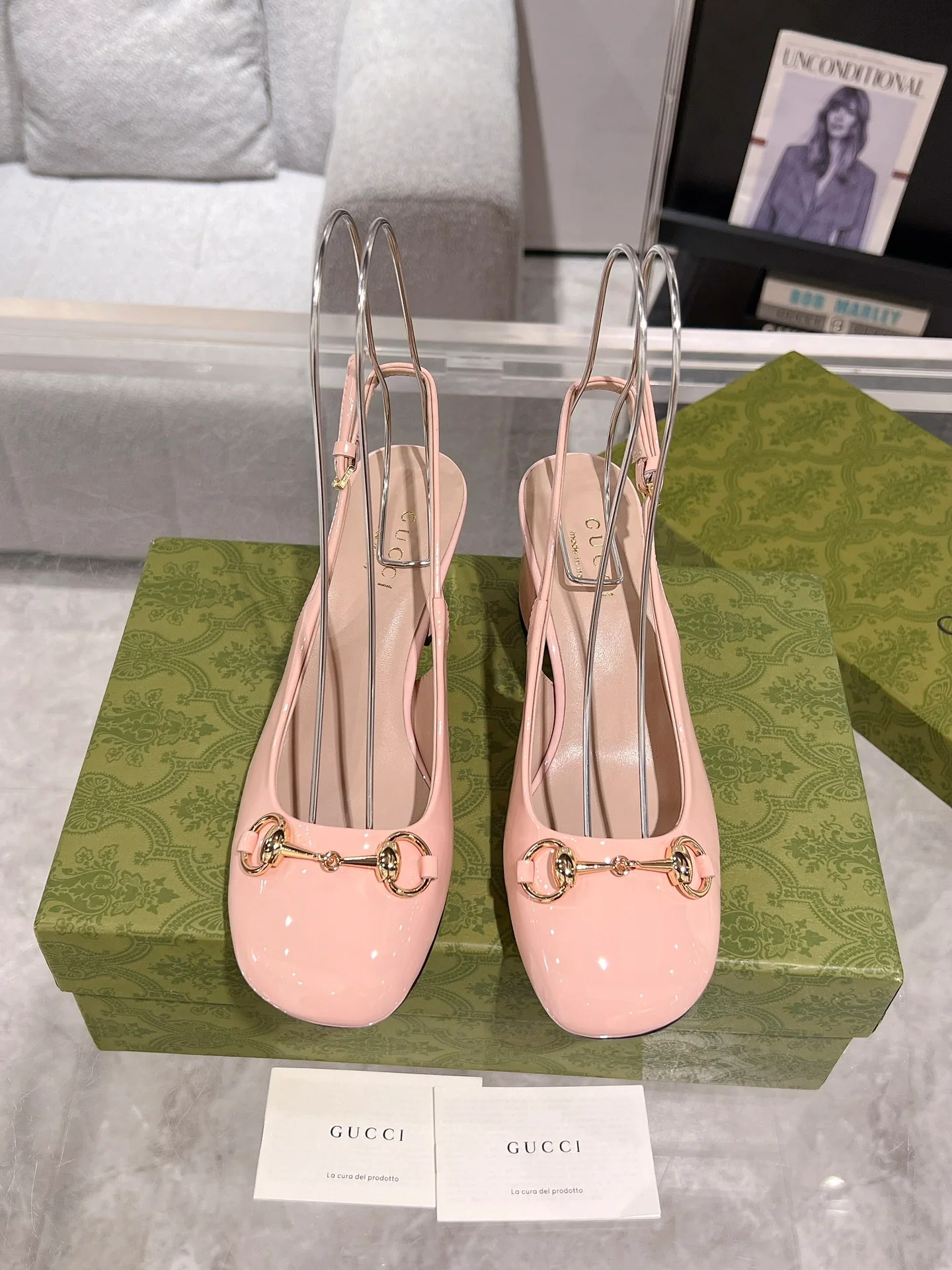 Gucc 26ss slingback chunky heel