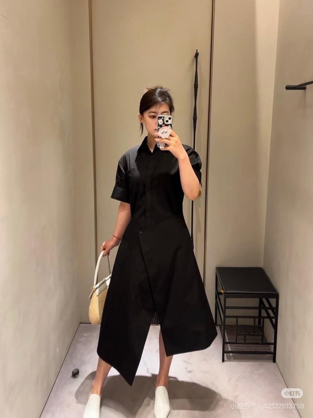 Loe 26ss asymmetrical shirt dress