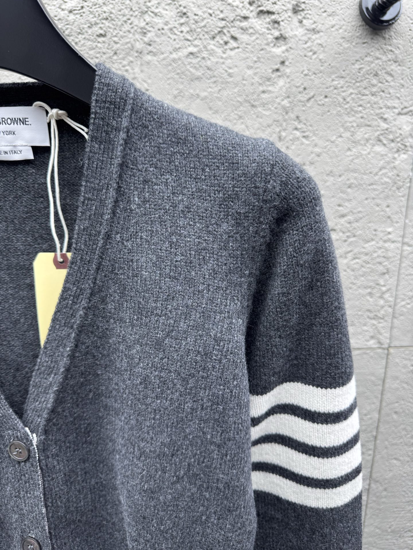 Thom contrast stripe knit cardigan