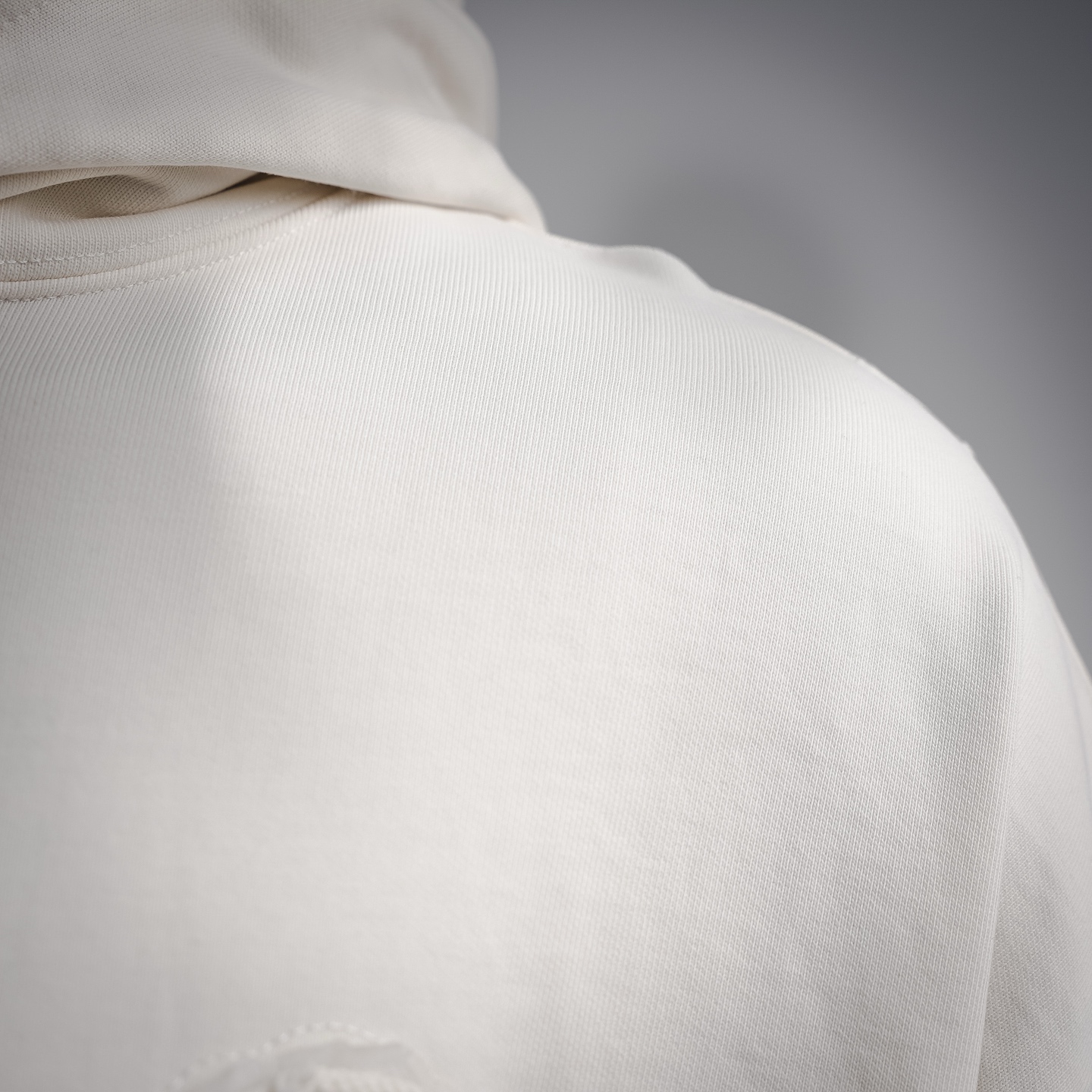 Chrome washed applique hoodie