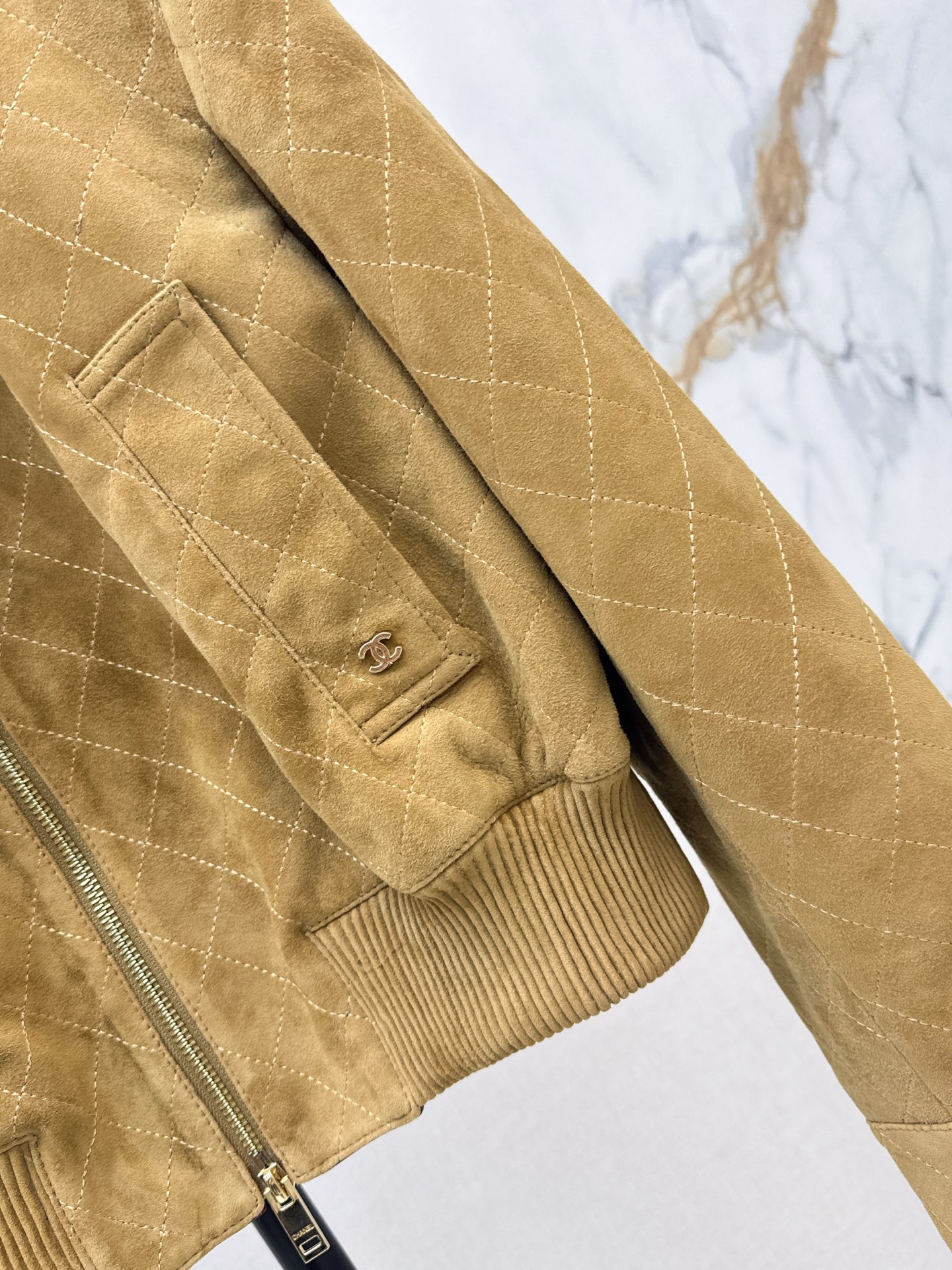 Chan 26fw suede leather jacket