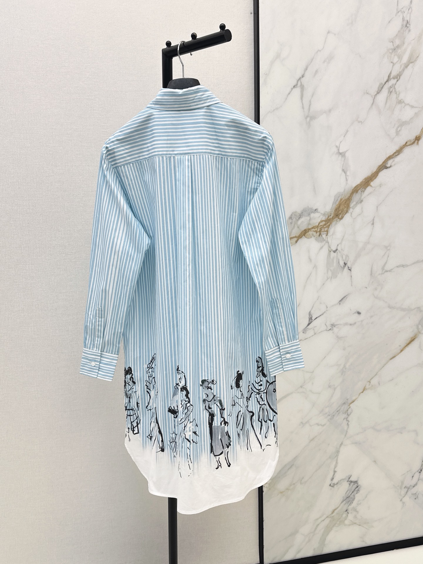 CD 26ss stripe print shirt dress