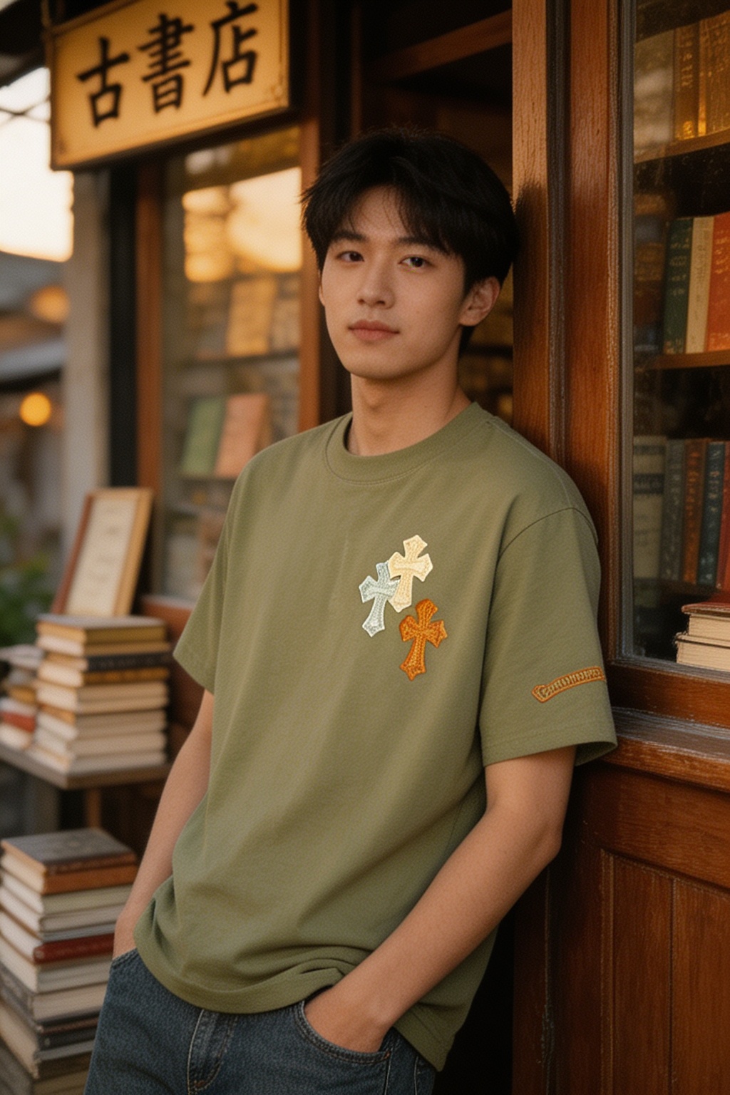 Chrome cross patch t-shirt