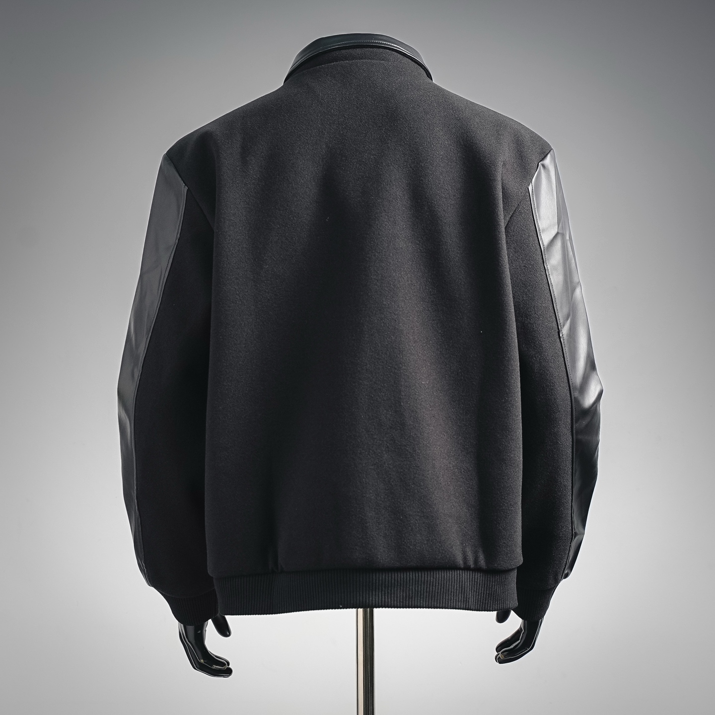 Pra leather sleeve varsity jacket