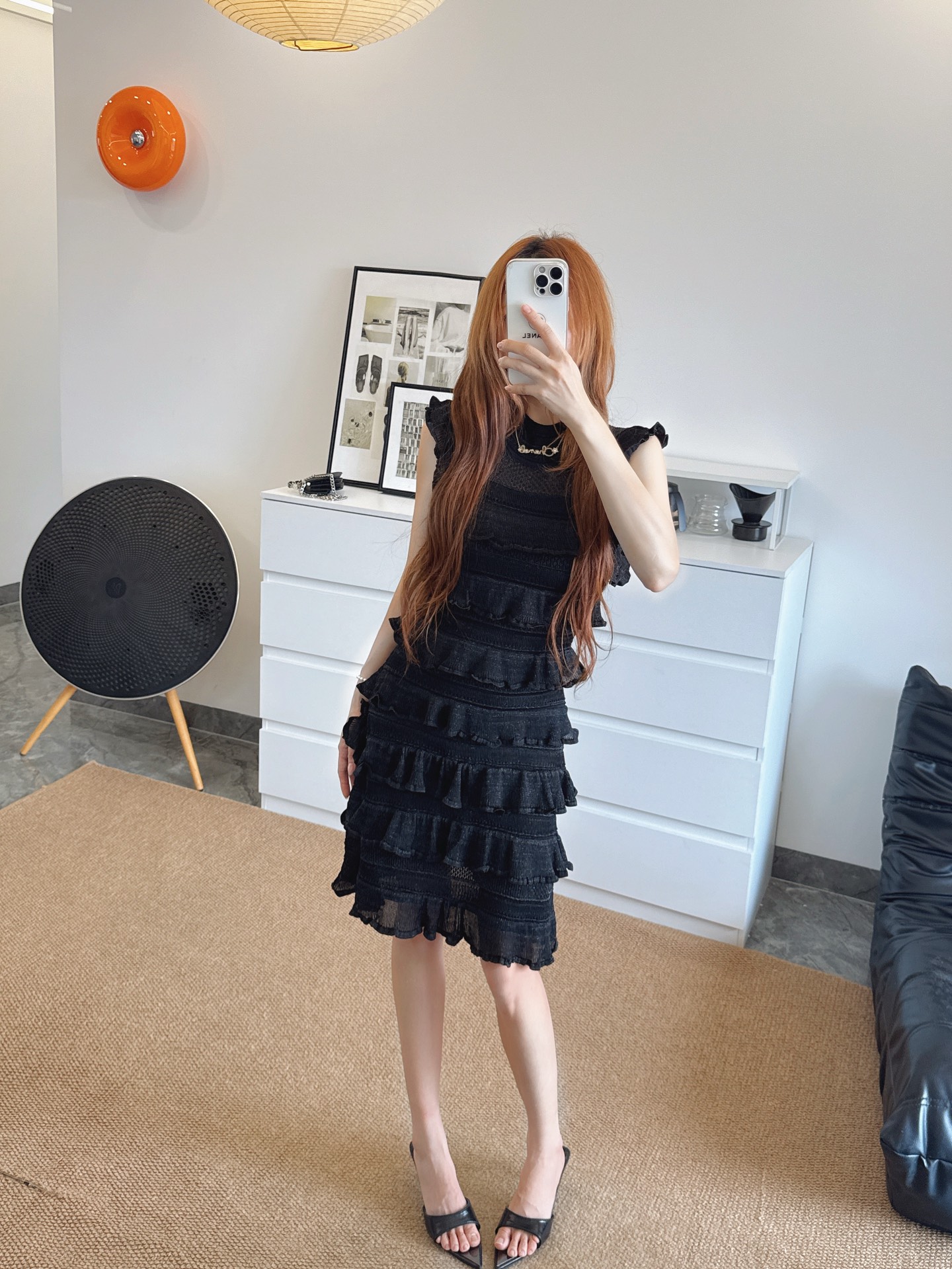 Chol 26fw layered knit dress