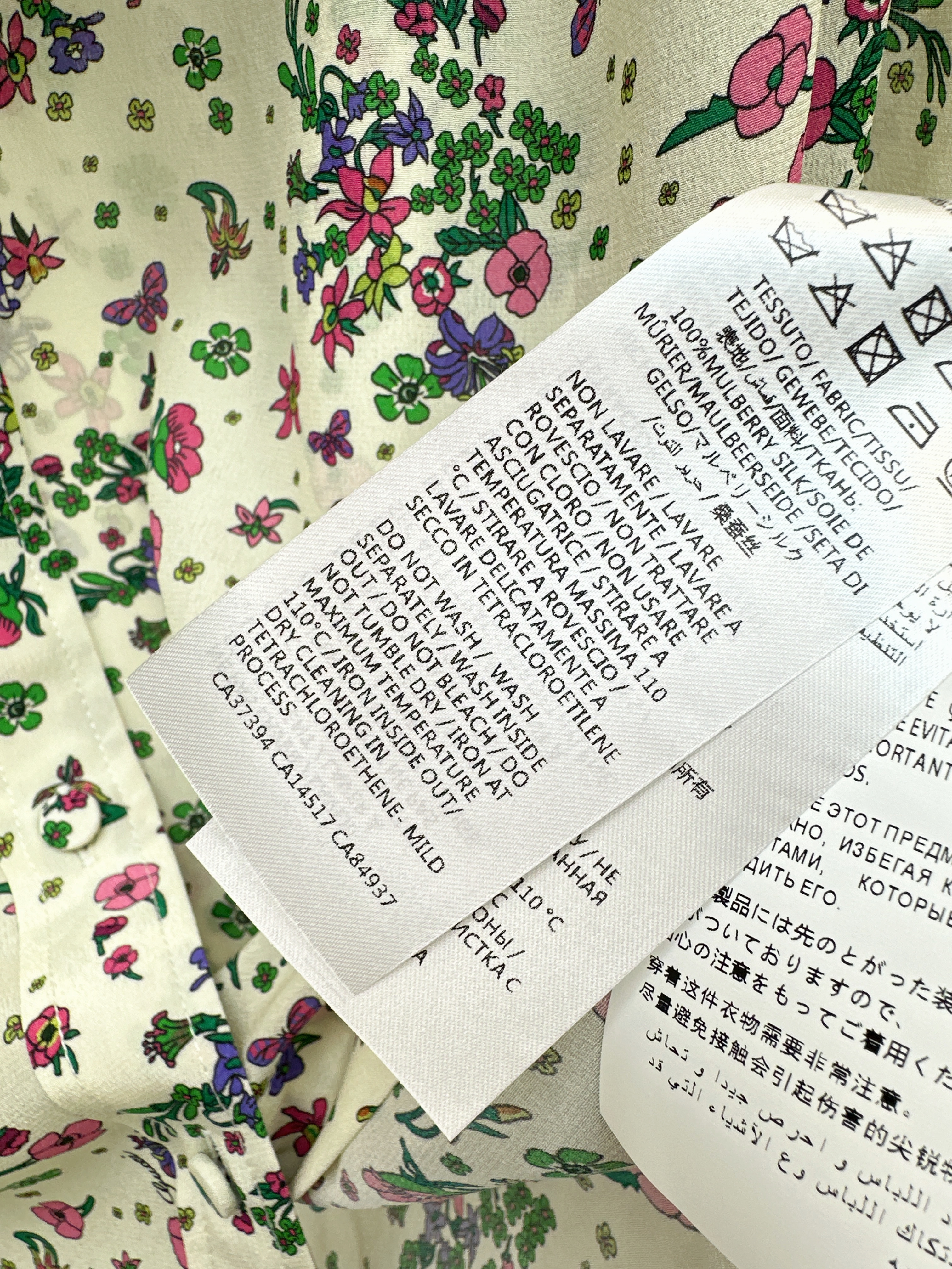 Guc 26ss print floarl silk shirt