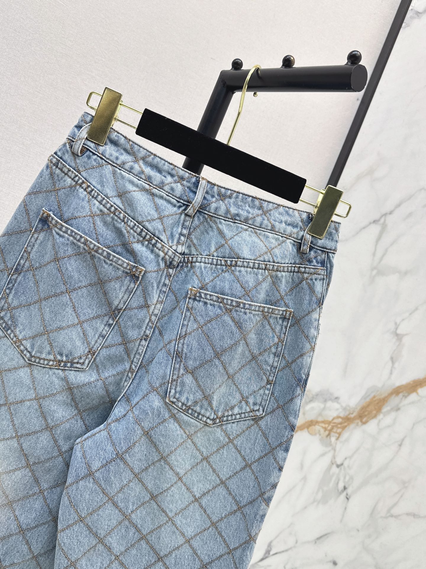 Chan 26fw diamond pattern jeans