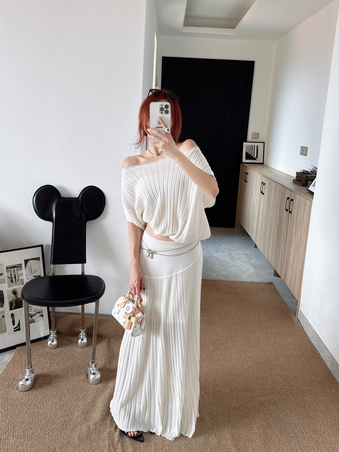Brun 26ss knit cape knitwear skirt sets