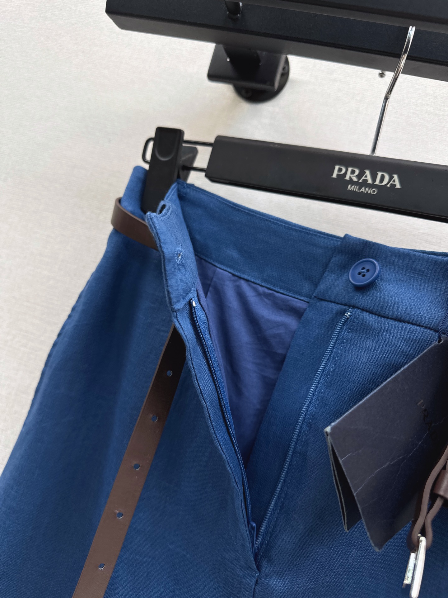 Pra 26ss linen belted skirt