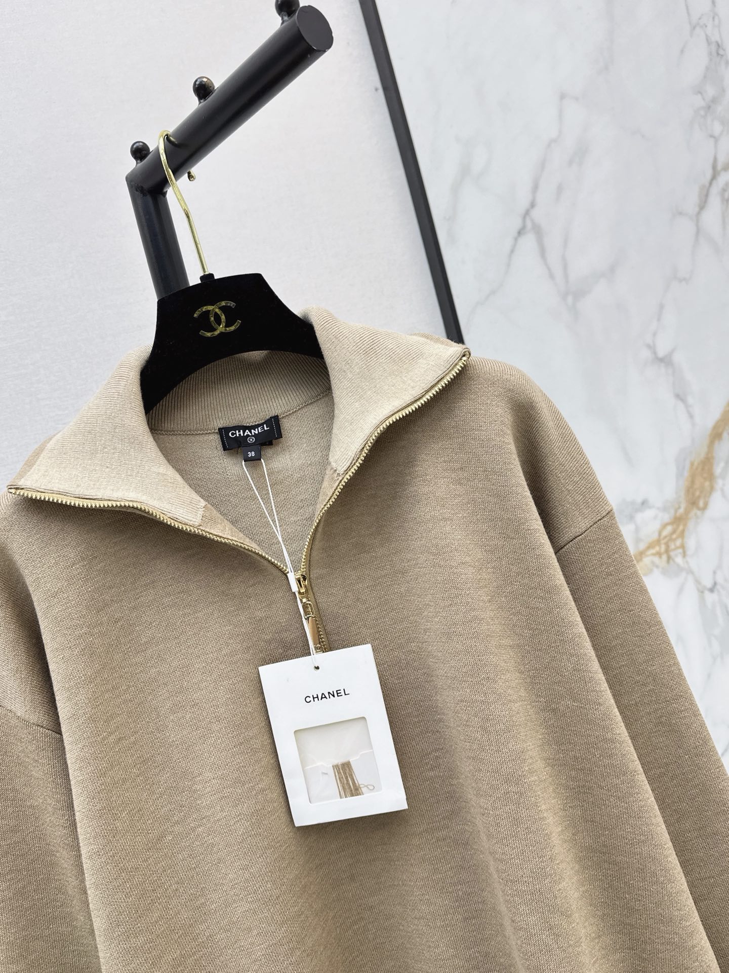 Chan 26fw zip-up knitwear