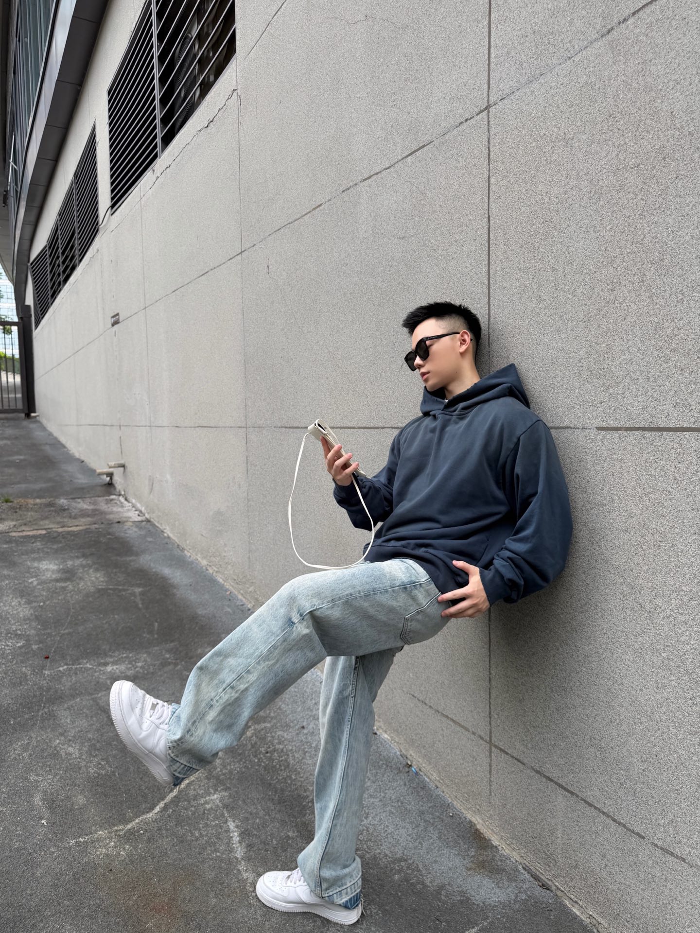 Acne washed letter hoodie