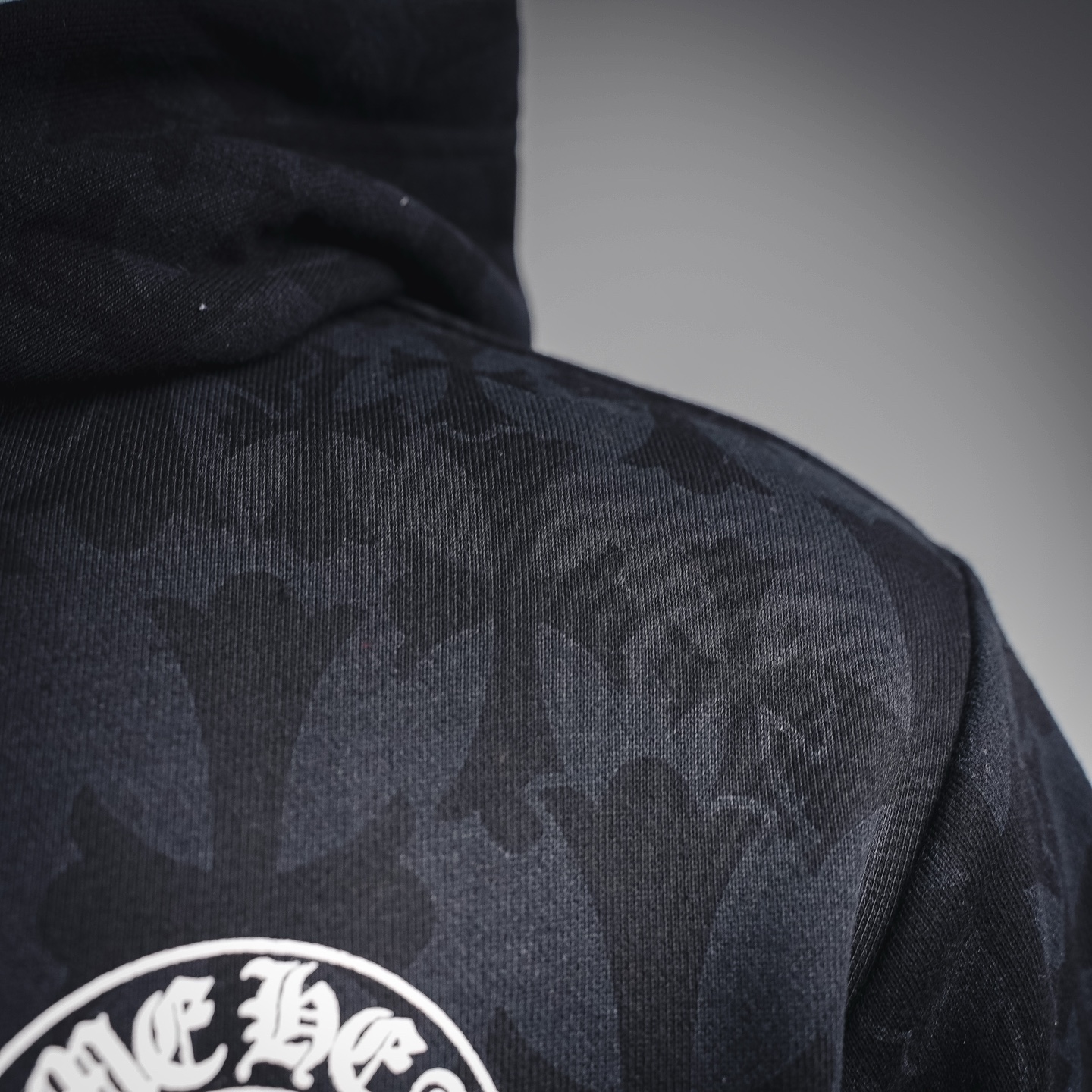 Chrome tonal all-over hoodie