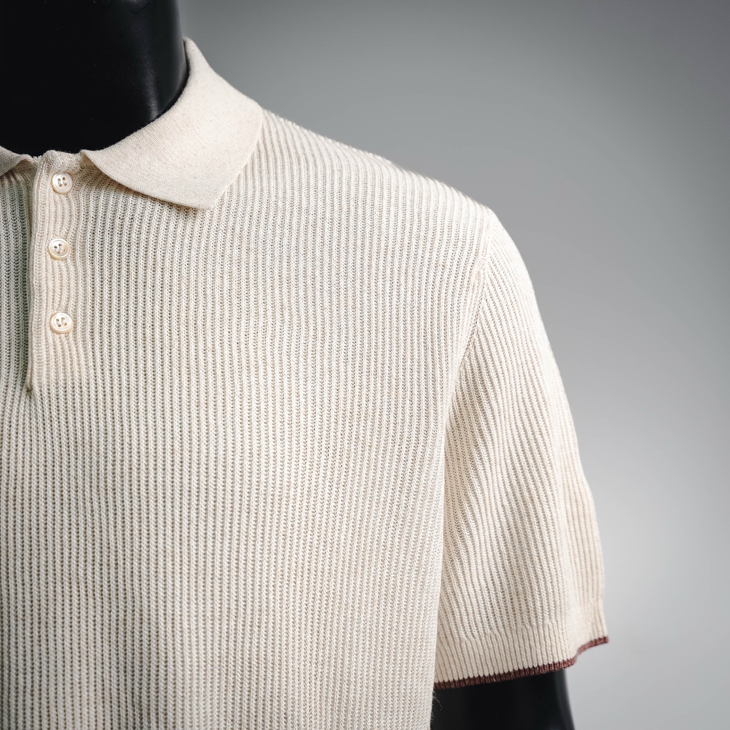 Brunello collared ribbed Polo