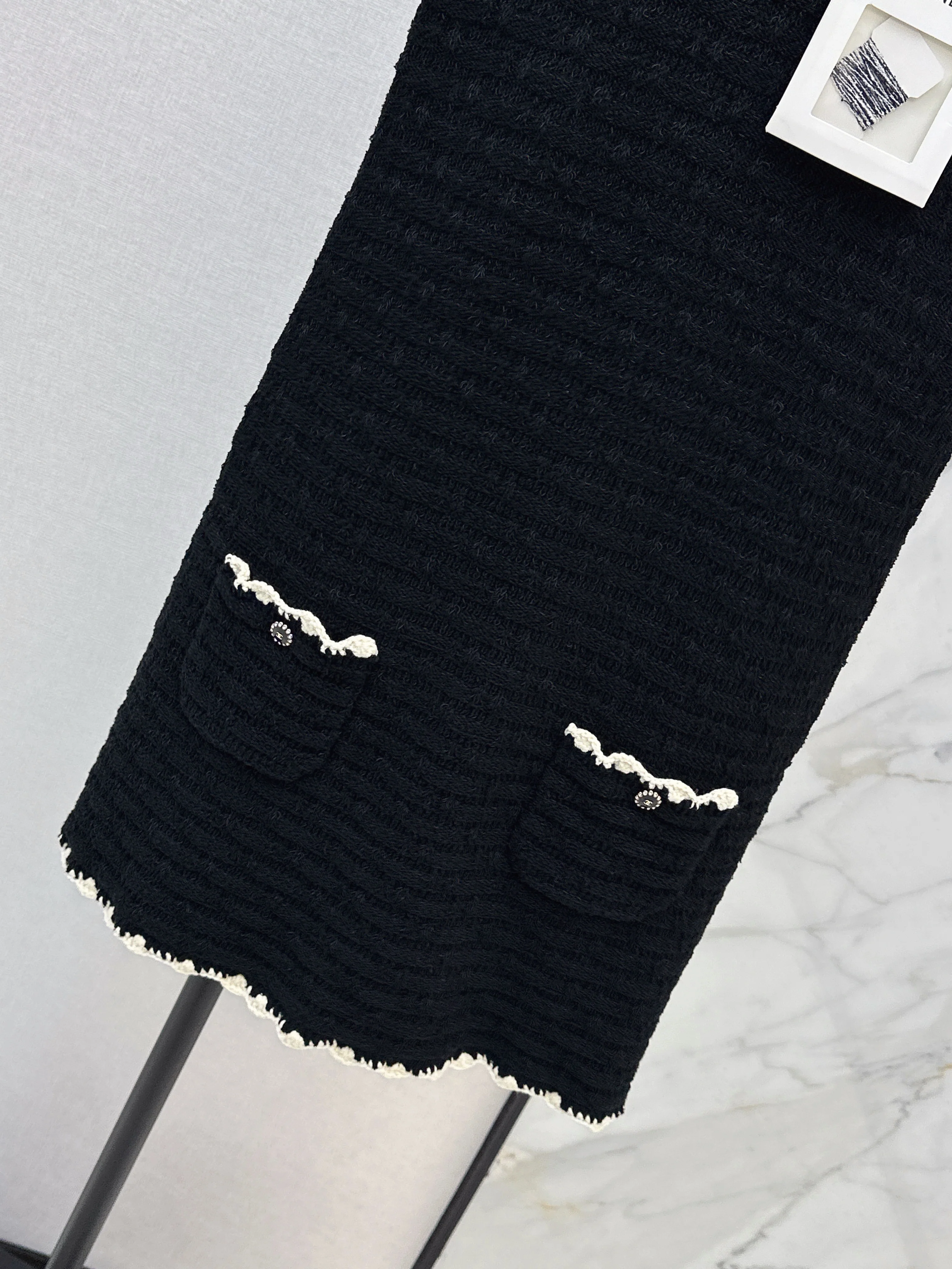 Chan 26ss woven knitted sleeveless dress