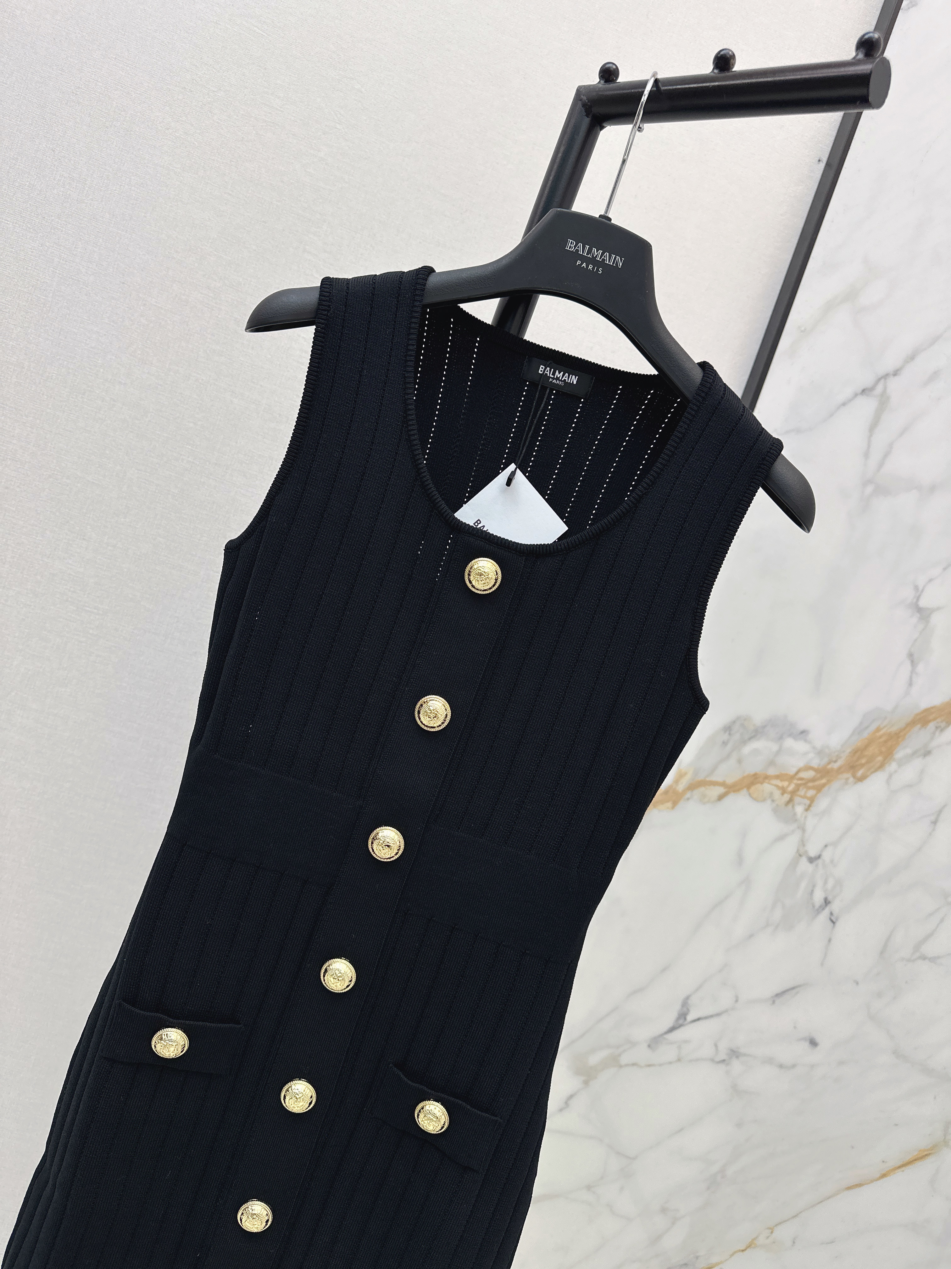 Bal 26ss sleeveless knit dress
