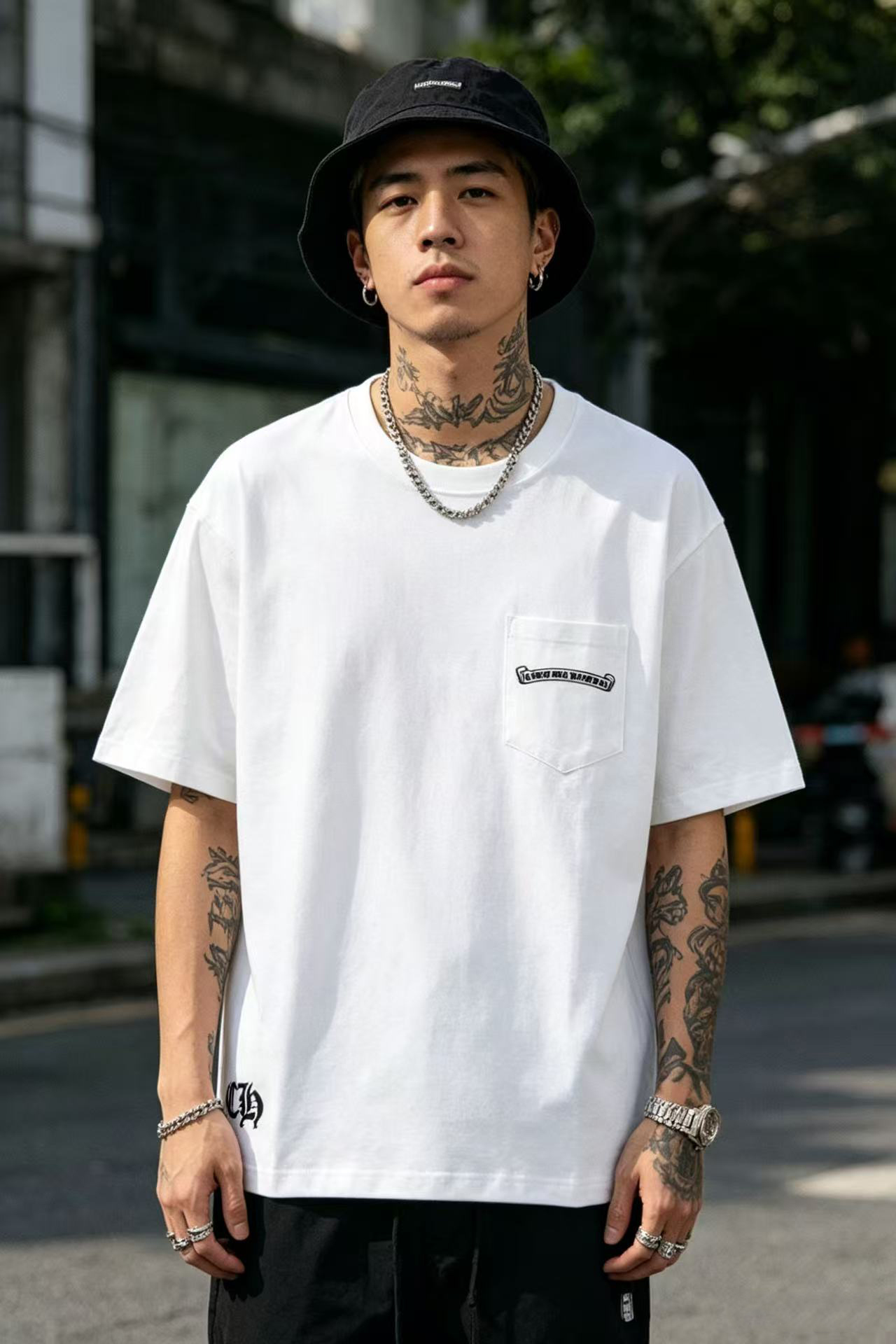 Chrome hem printed t-shirt