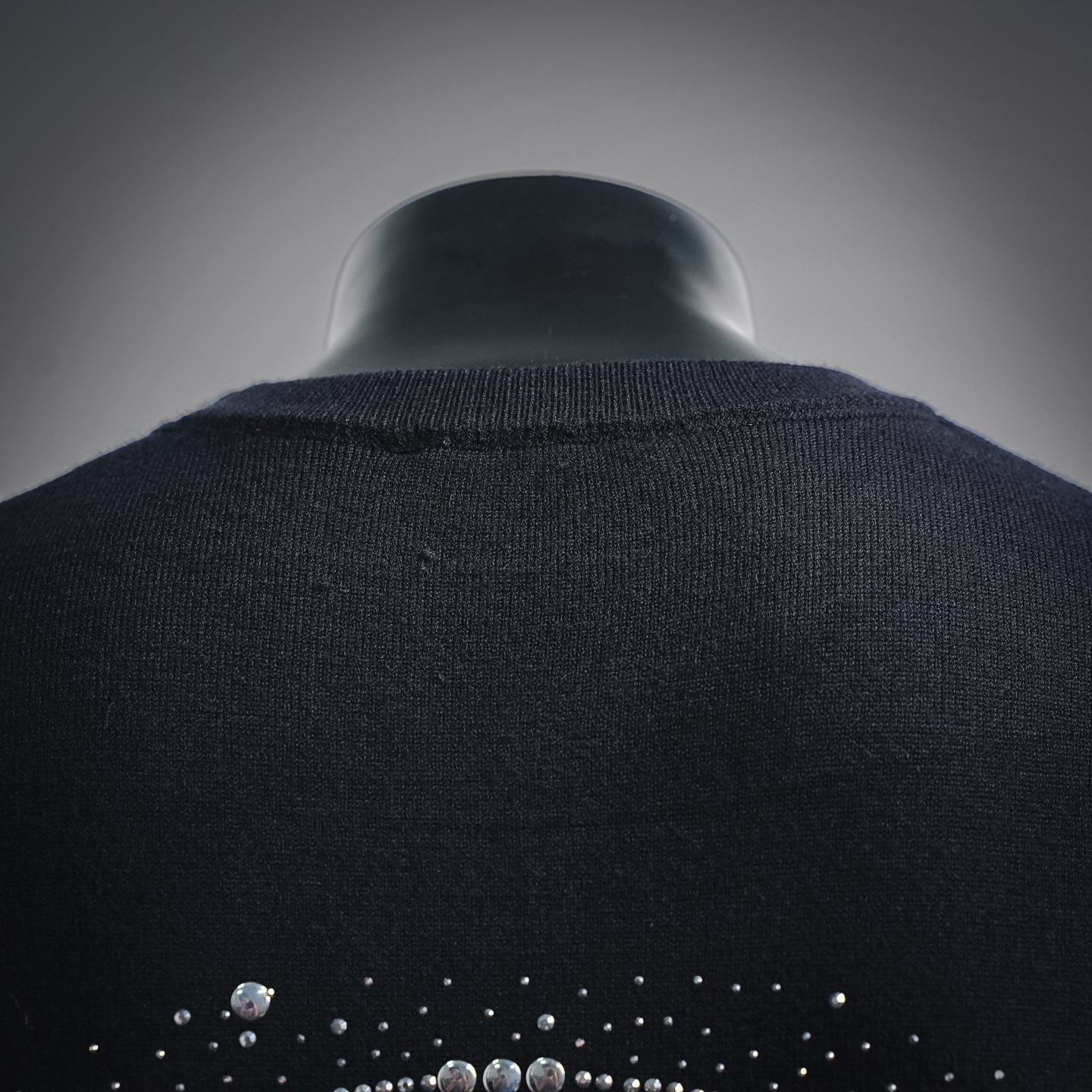 Chrome rhinestone knit sweater