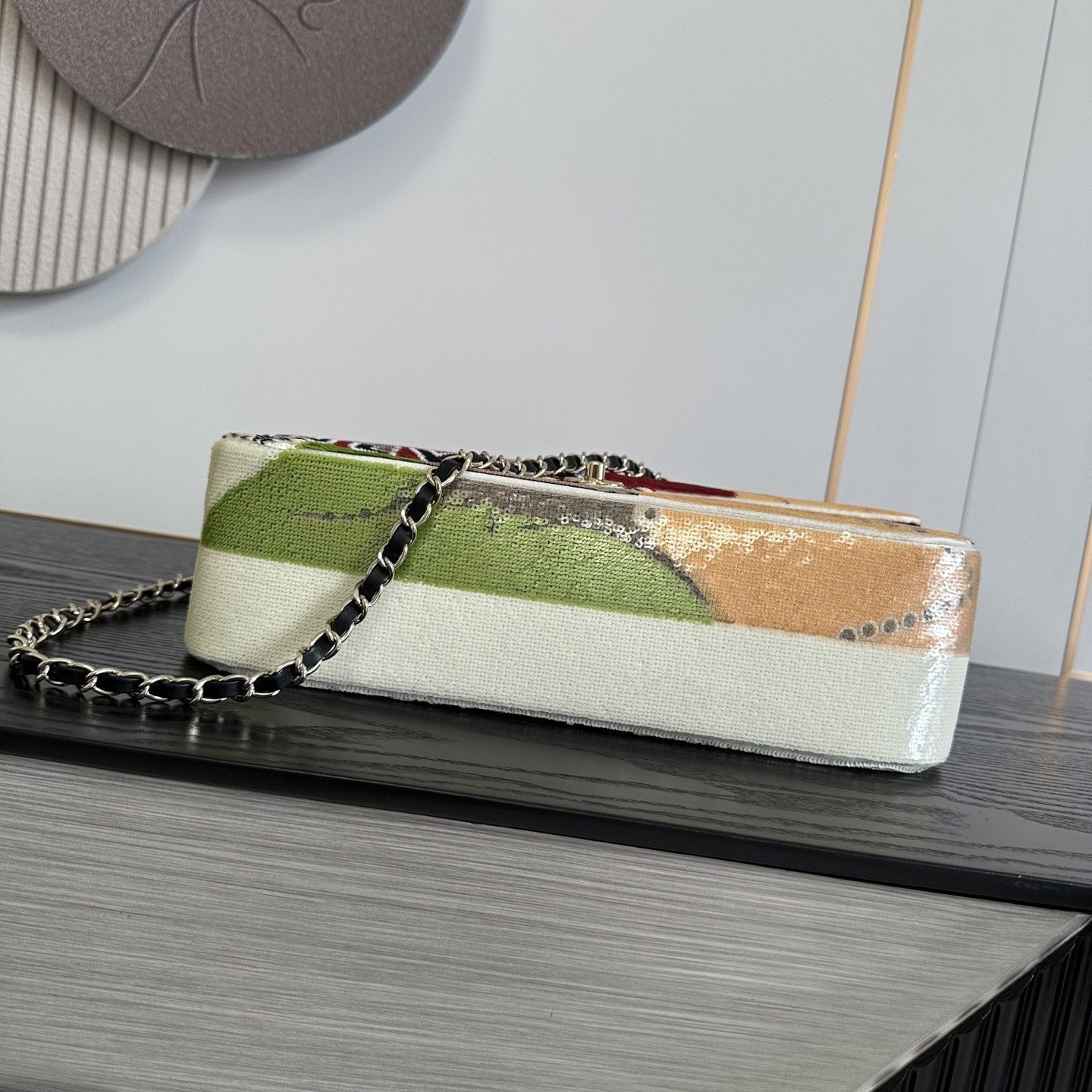 Chan 26A Graphic Sequin Shoulder Bag