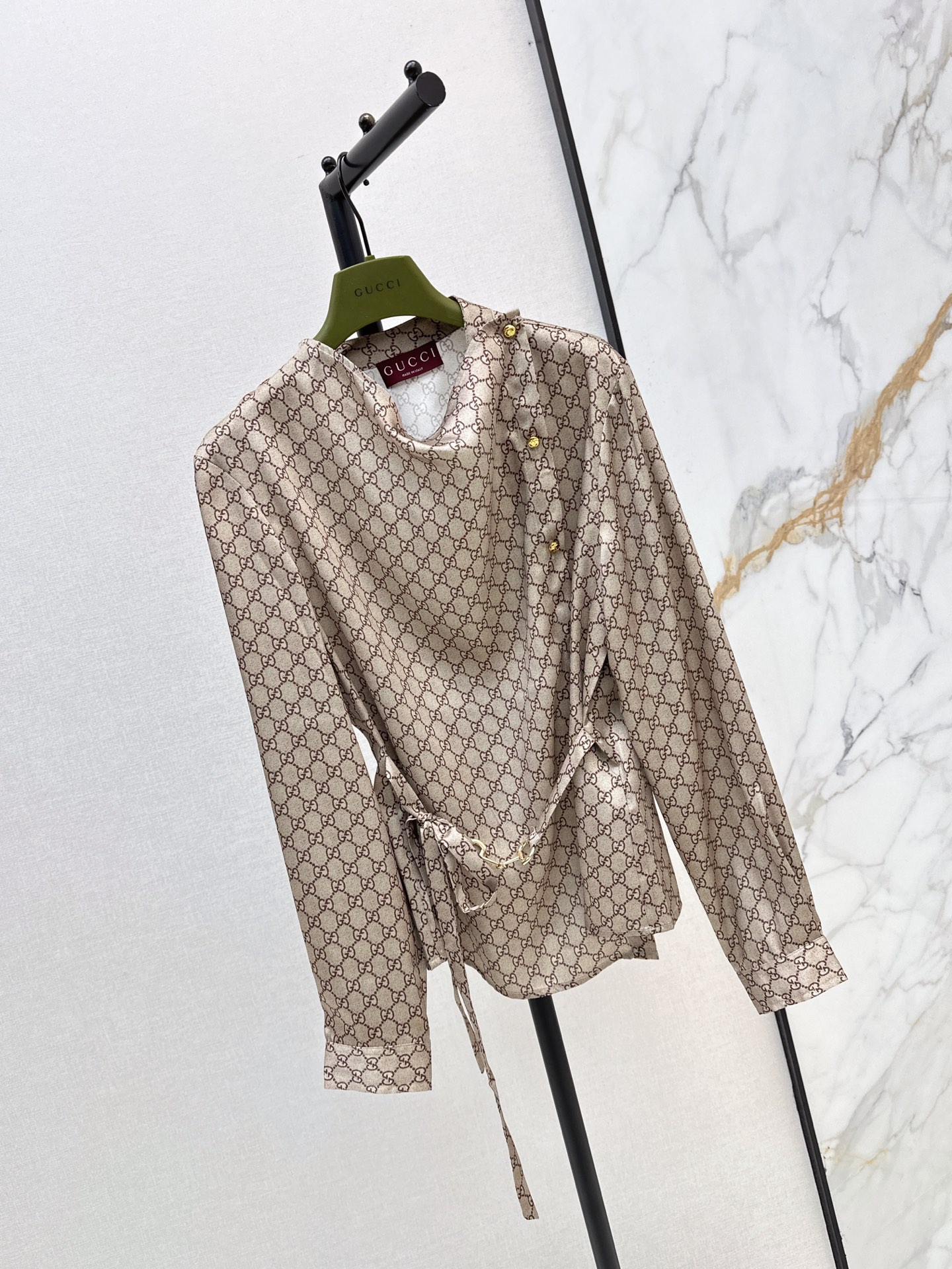 Guc 26fw print belted shirt