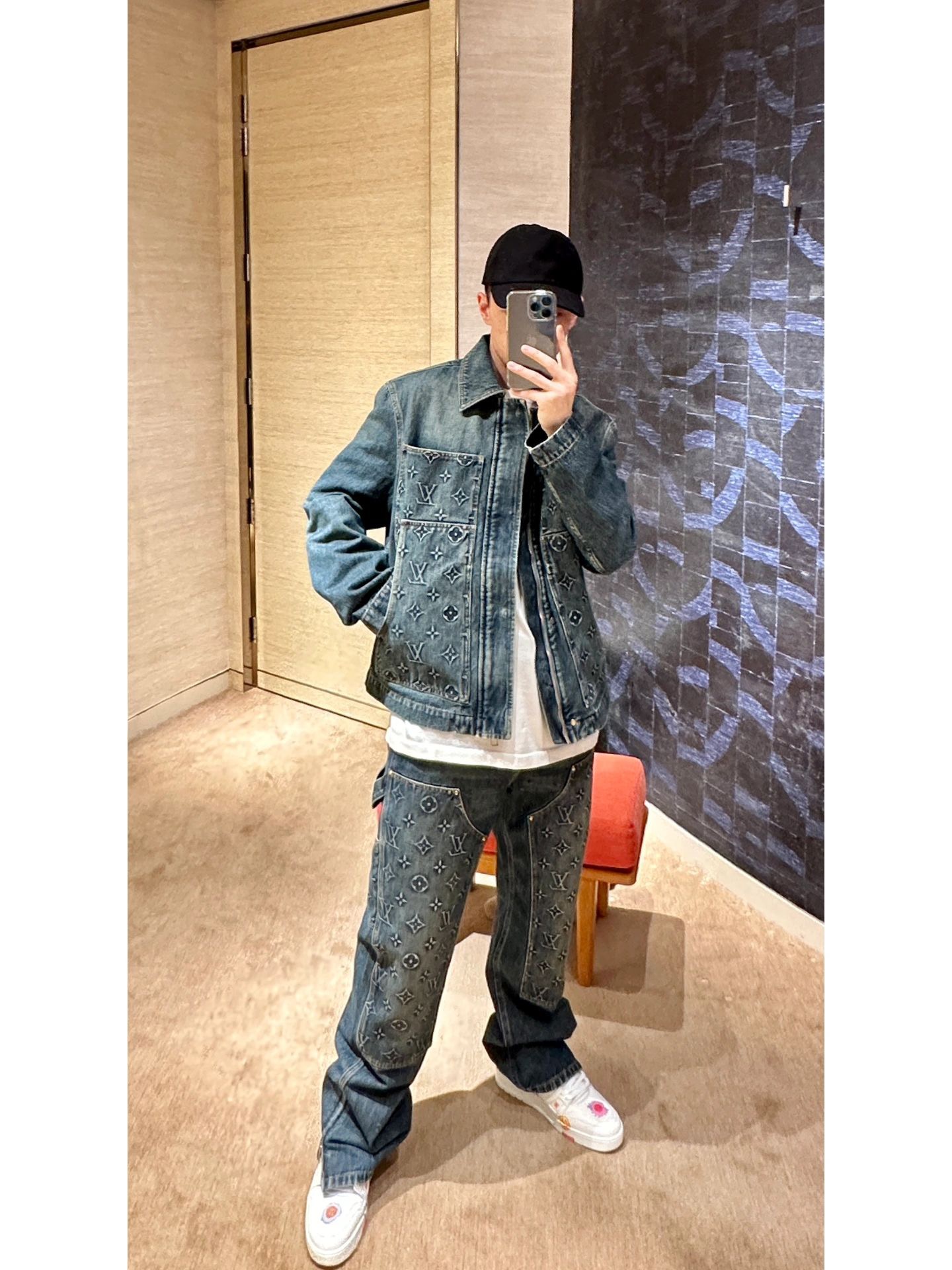Louis embossed denim jacket
