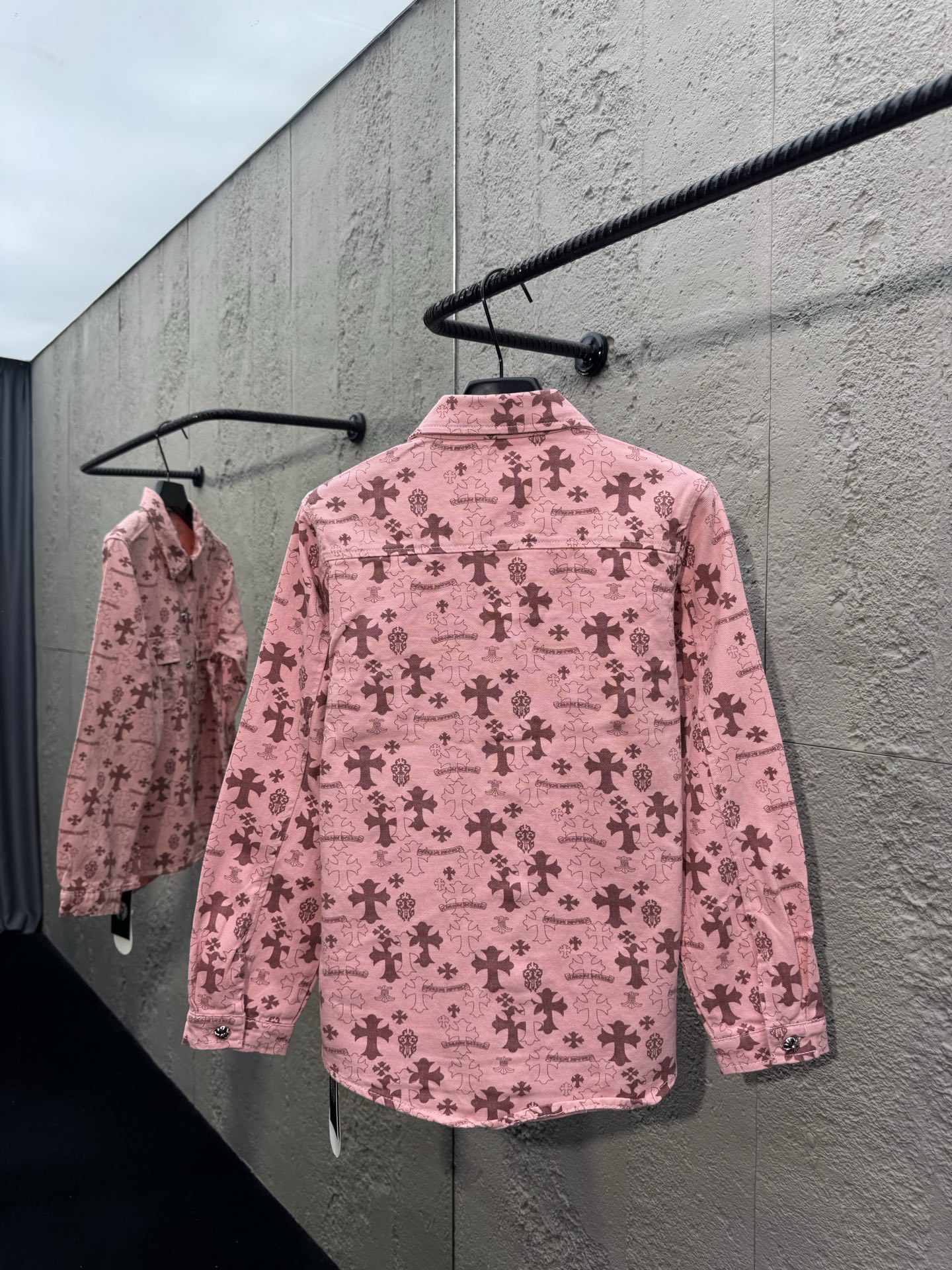 Chrome all-over denim shirts