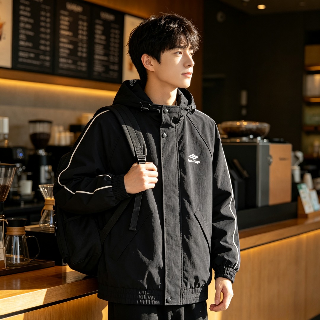 Balen embroidered zip-up jacket