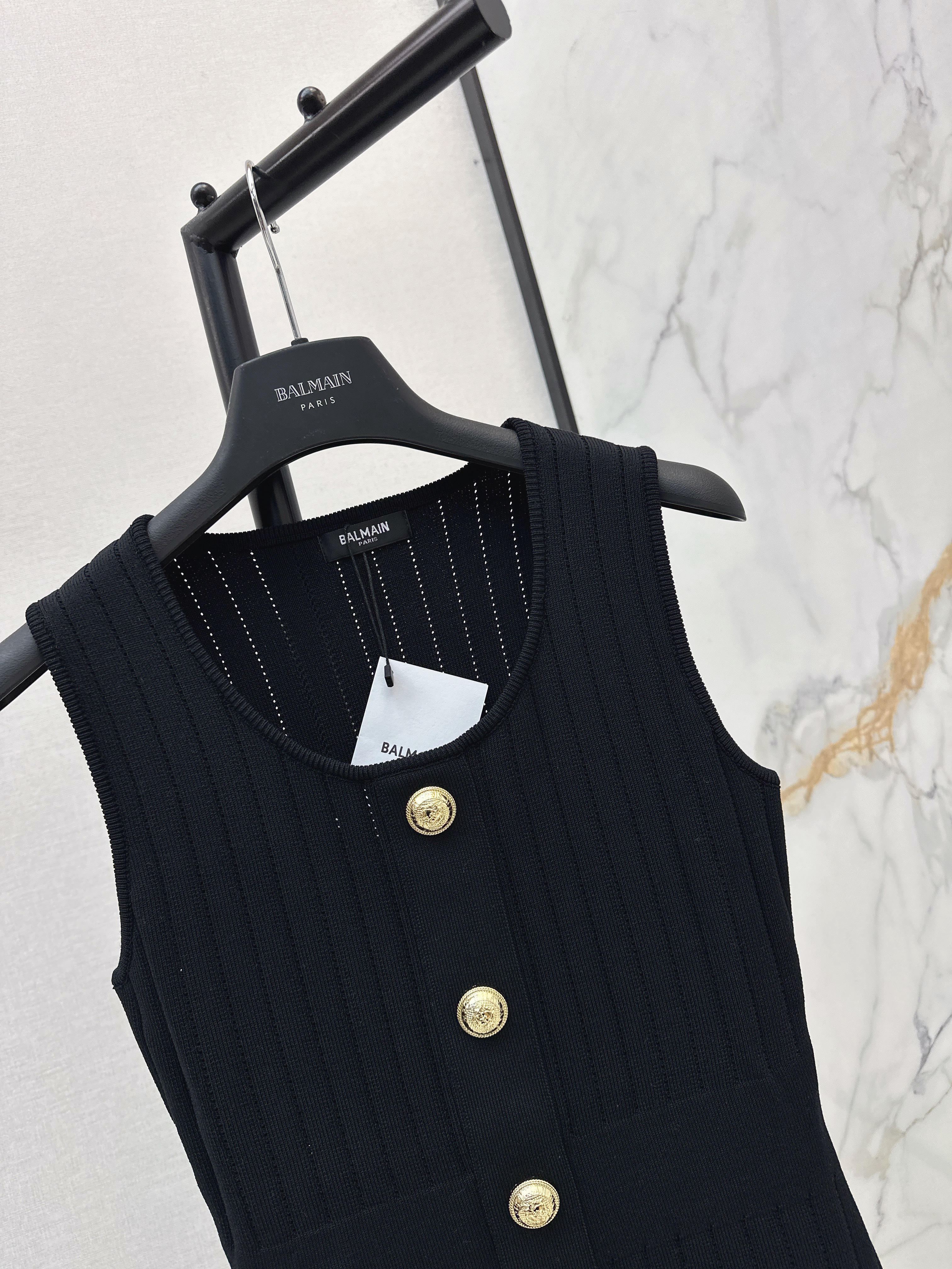 Bal 26ss sleeveless knit dress