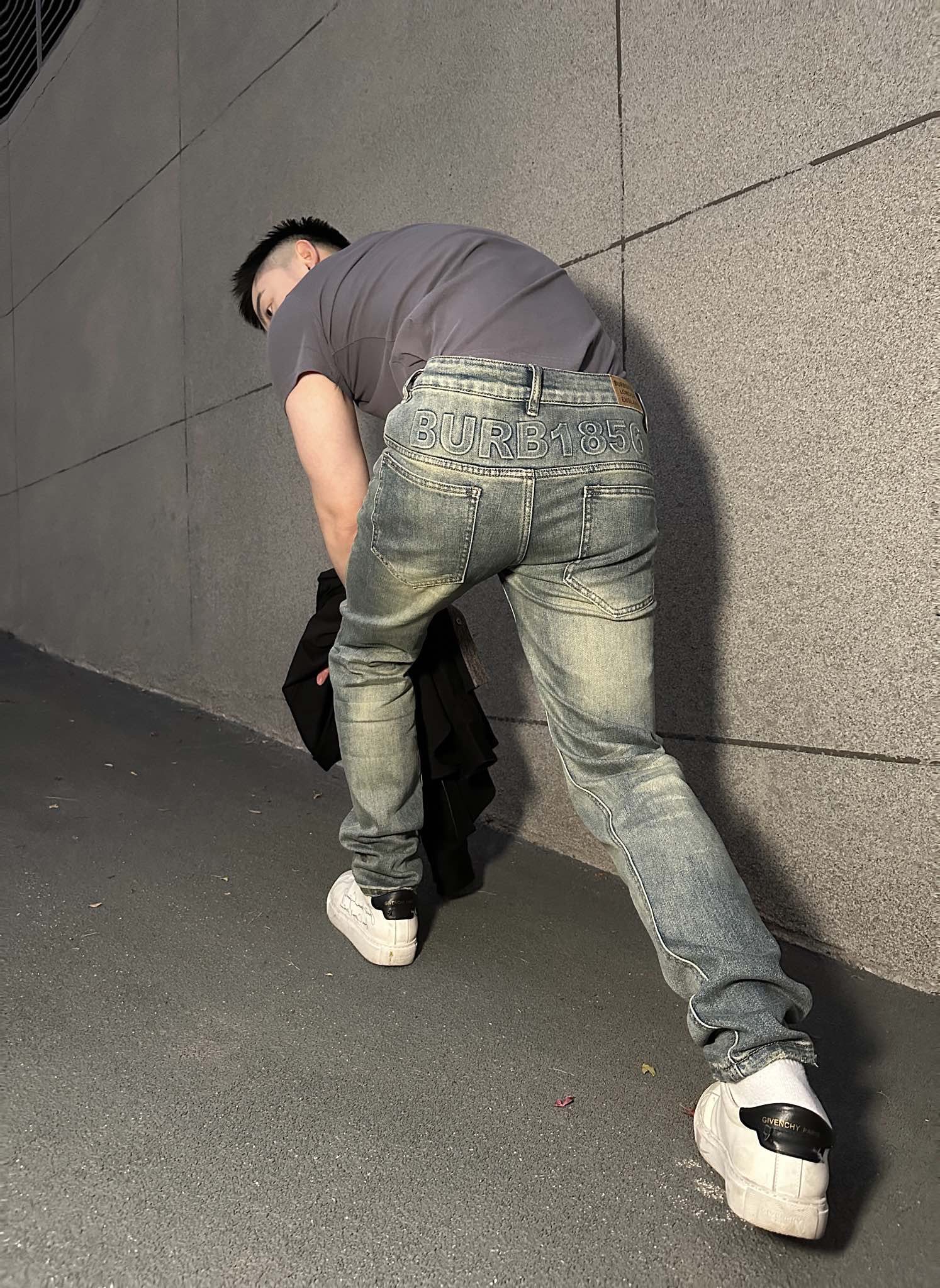 Bur skinny faded jeans