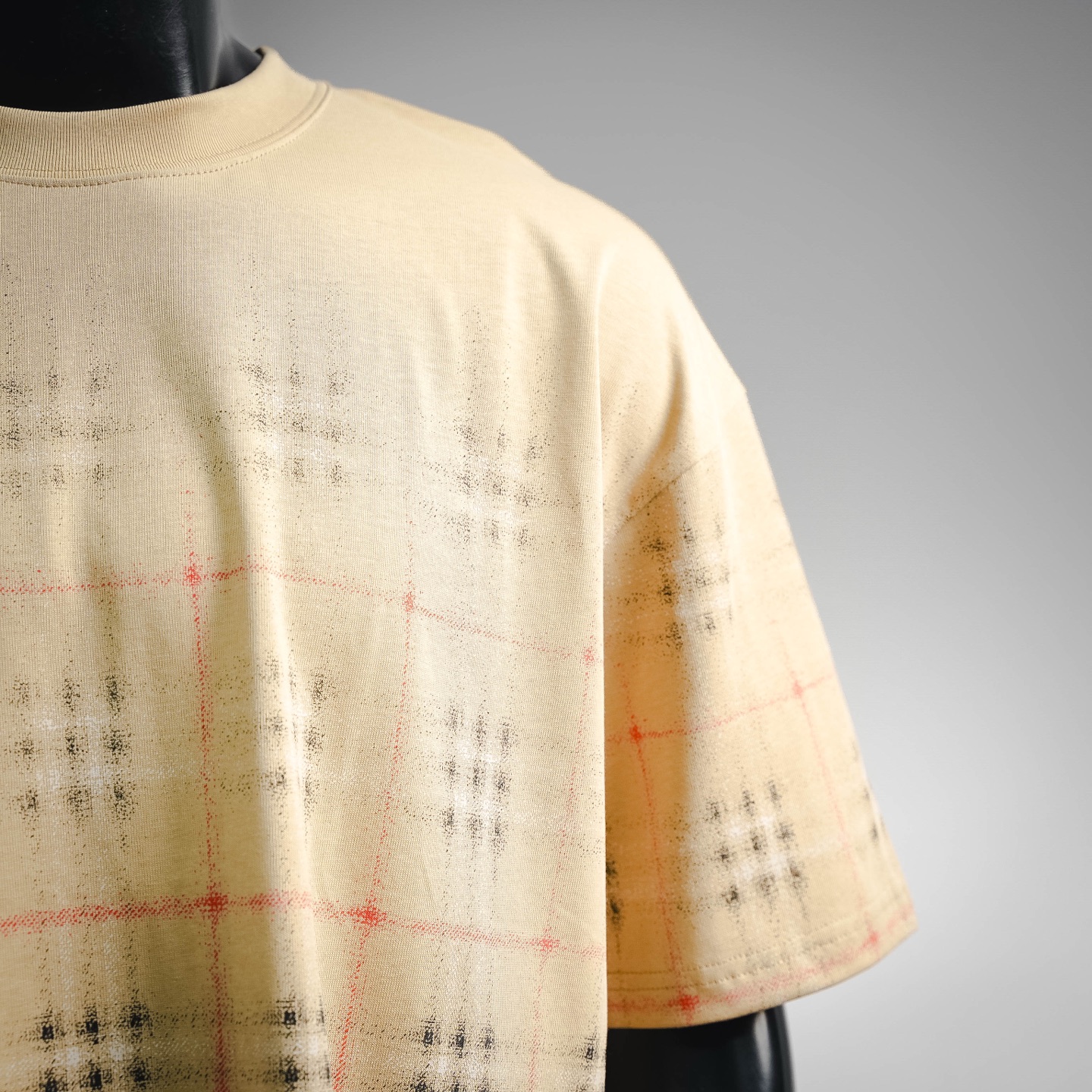 Bur gradient plaid t-shirt