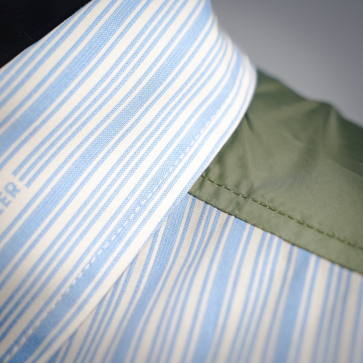 Mon striped zip-up shirts