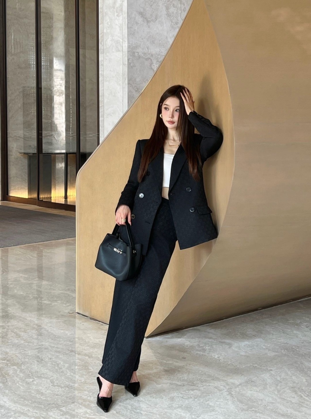 Guc 26fw jacquard suit pants