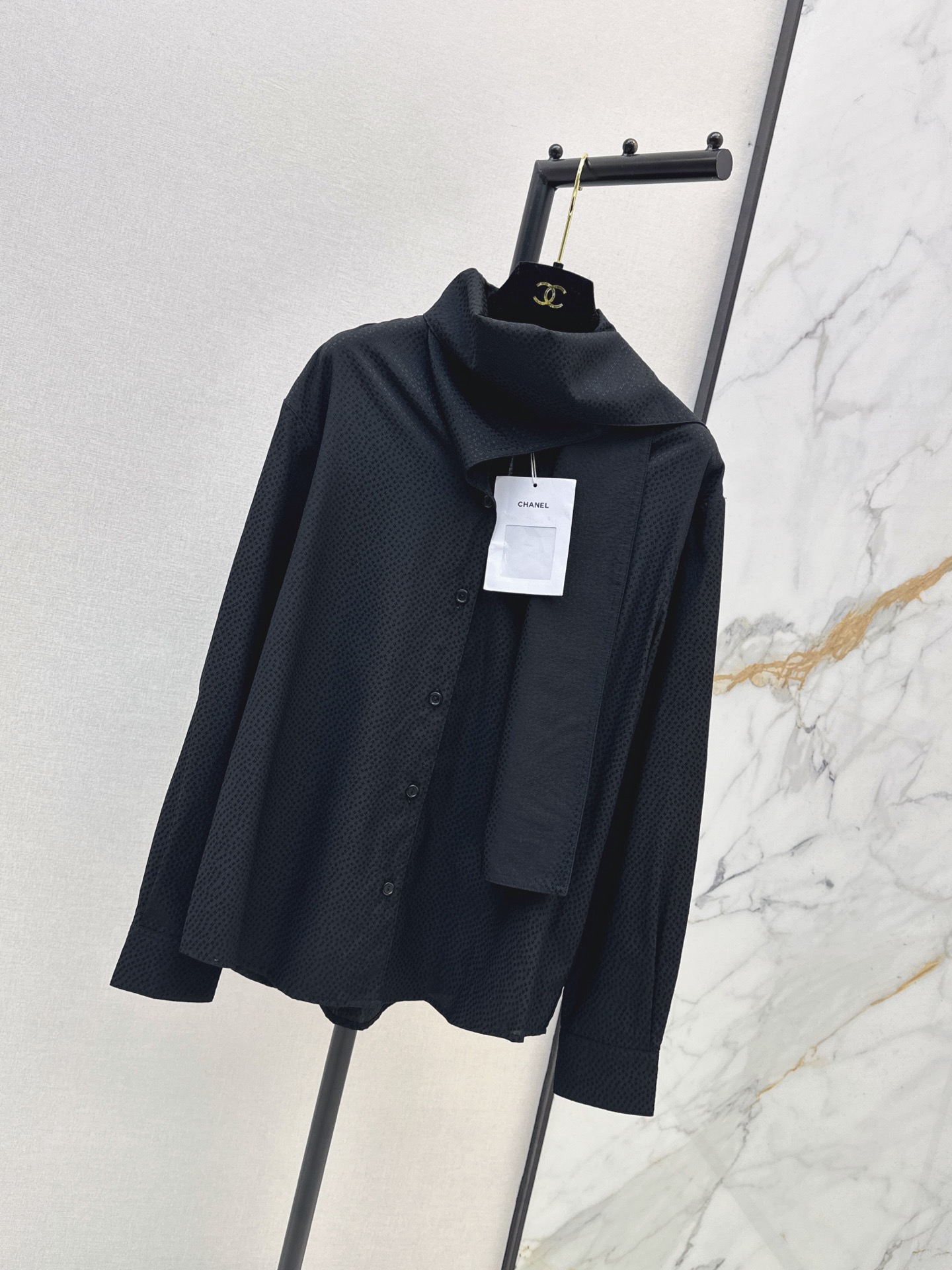 Chan 26fw jacquard silk shirt