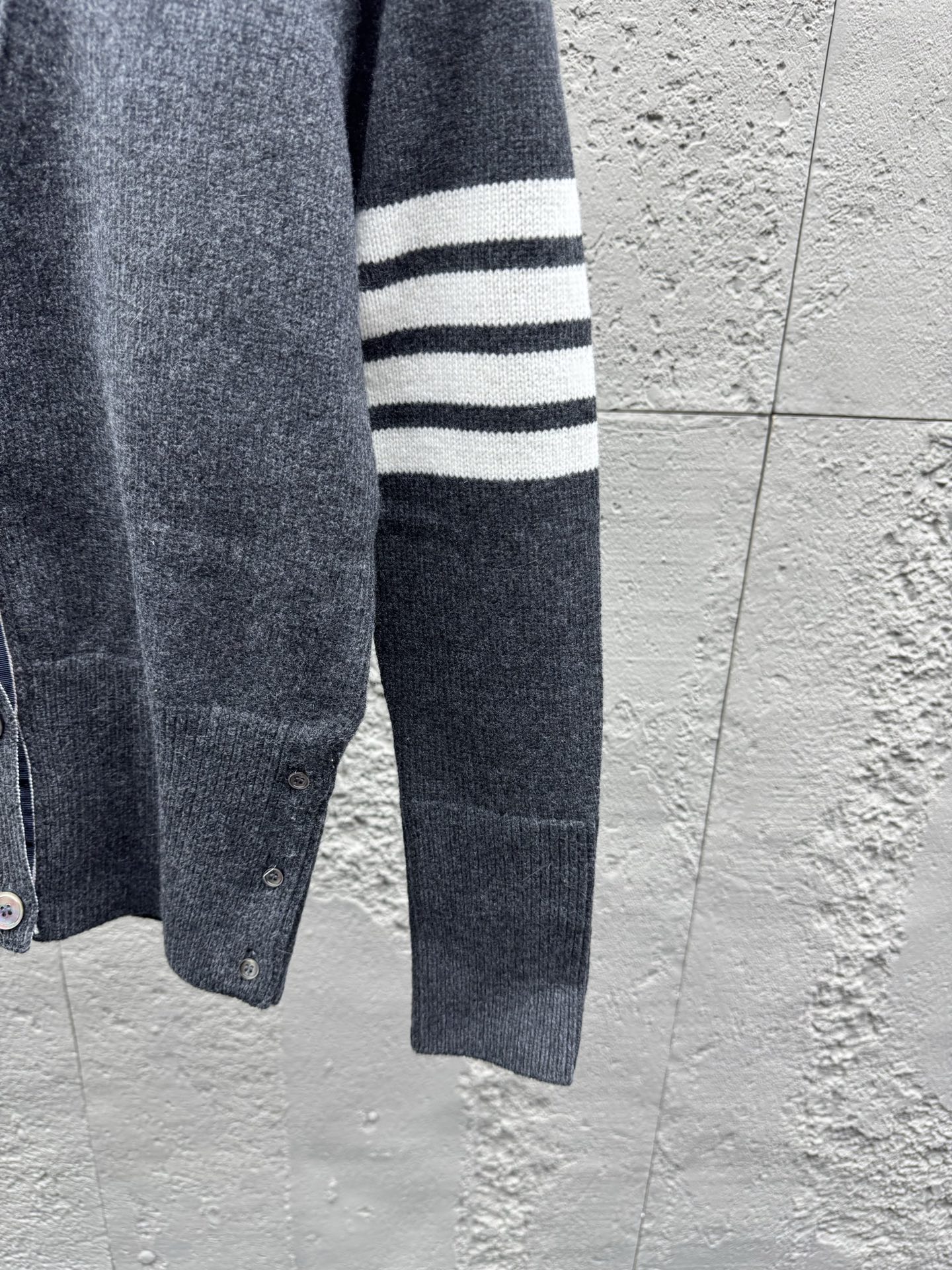Thom contrast stripe knit cardigan